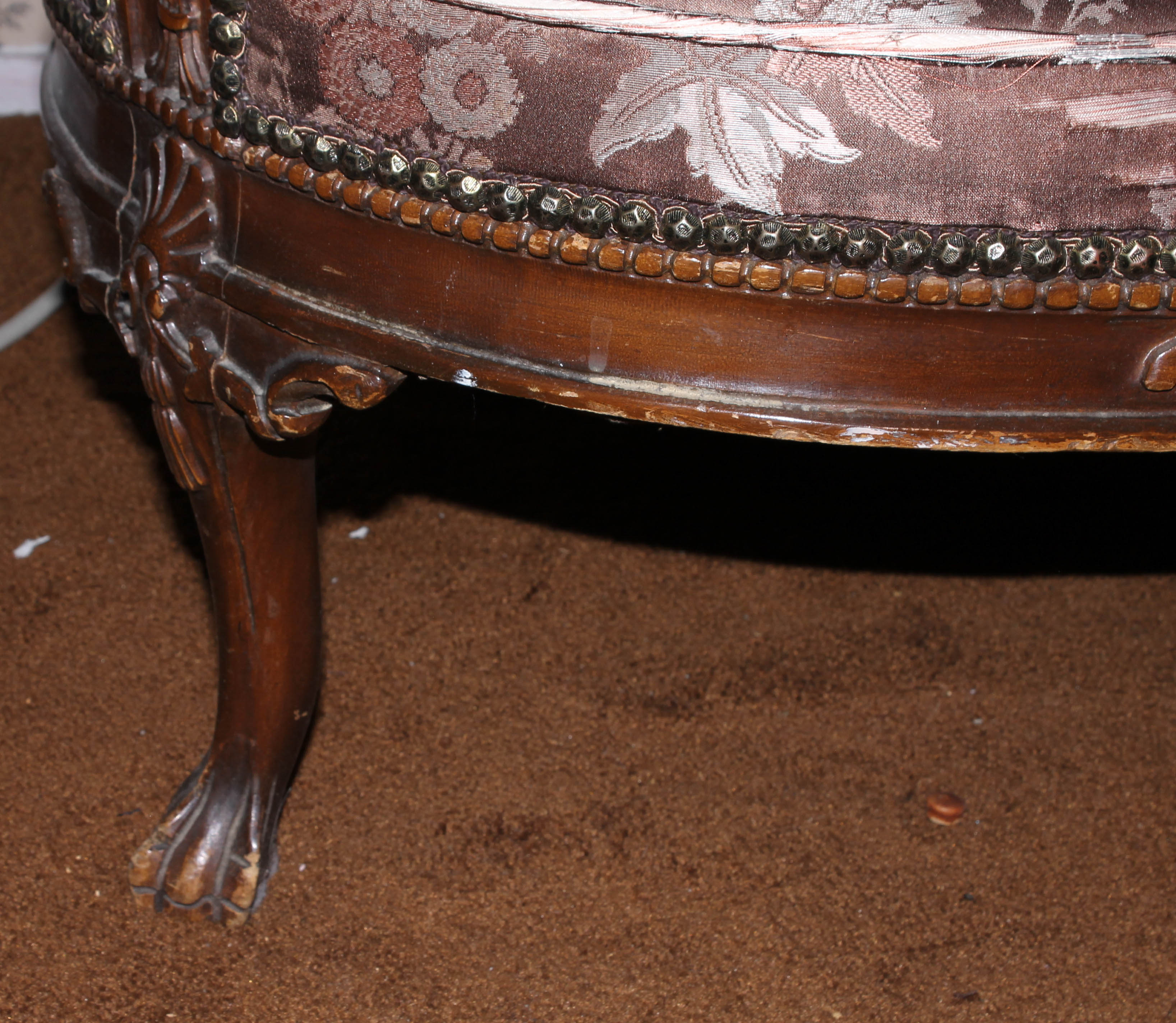 Vintage Settee with Matching Footrest