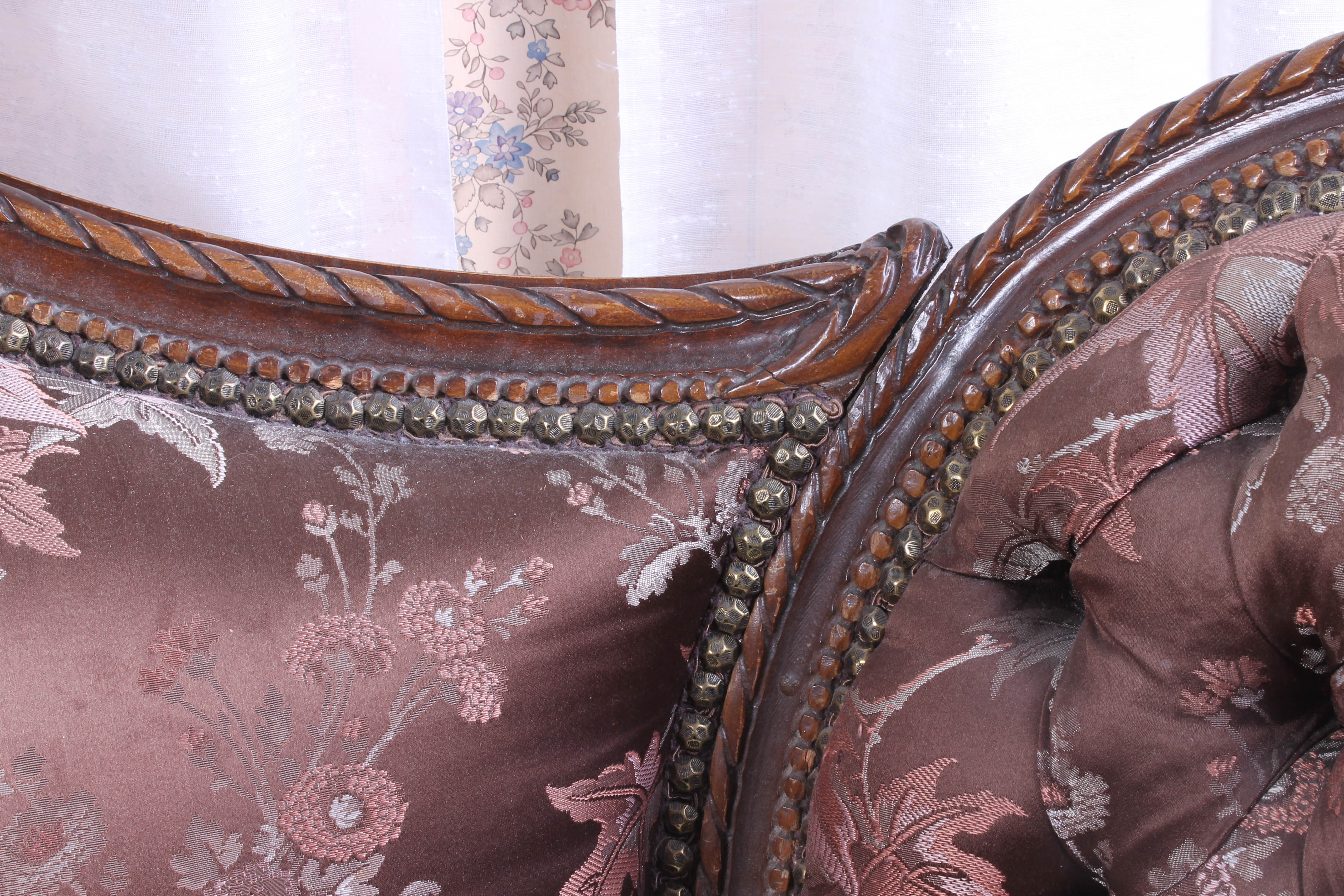 Vintage Settee with Matching Footrest