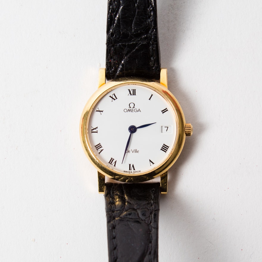 18K Gold Omega "Deville" Watch