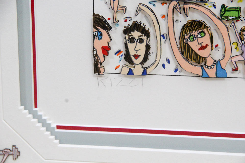 James Rizzi Three-Dimensional Lithograph "Women Who Work Out"