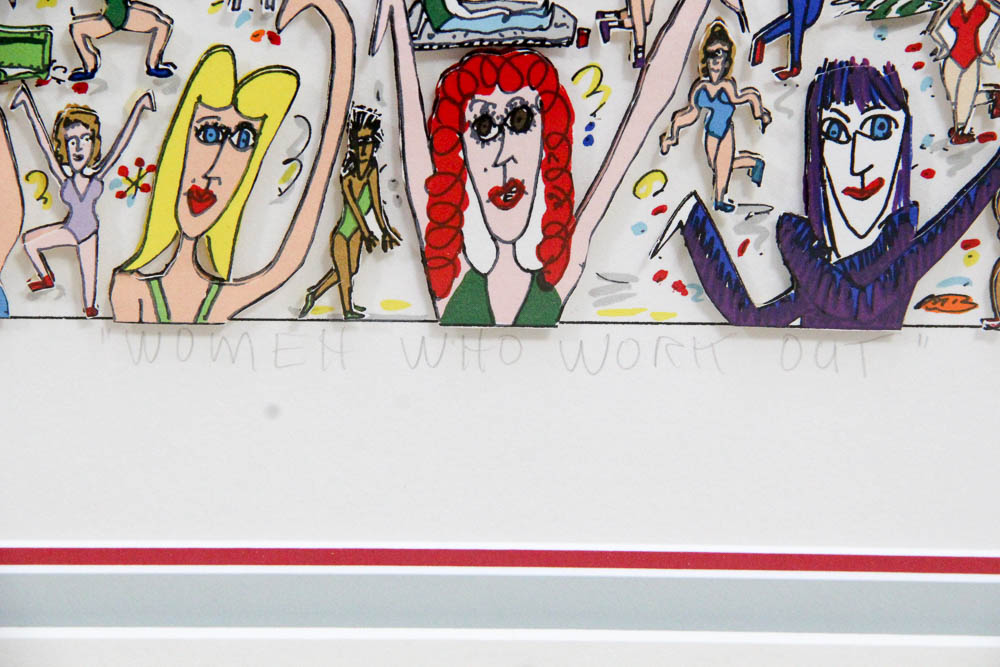 James Rizzi Three-Dimensional Lithograph "Women Who Work Out"