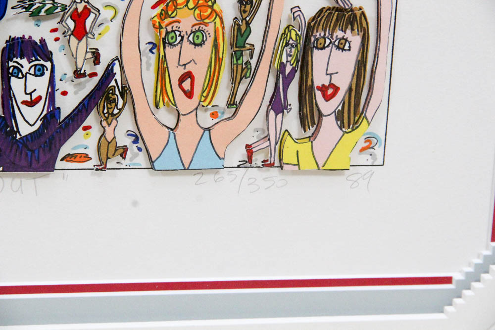 James Rizzi Three-Dimensional Lithograph "Women Who Work Out"
