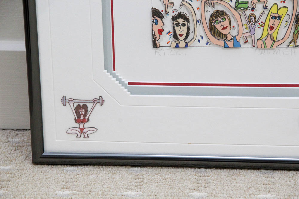 James Rizzi Three-Dimensional Lithograph "Women Who Work Out"