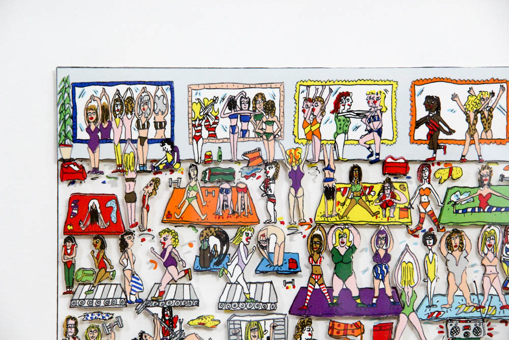James Rizzi Three-Dimensional Lithograph "Women Who Work Out"