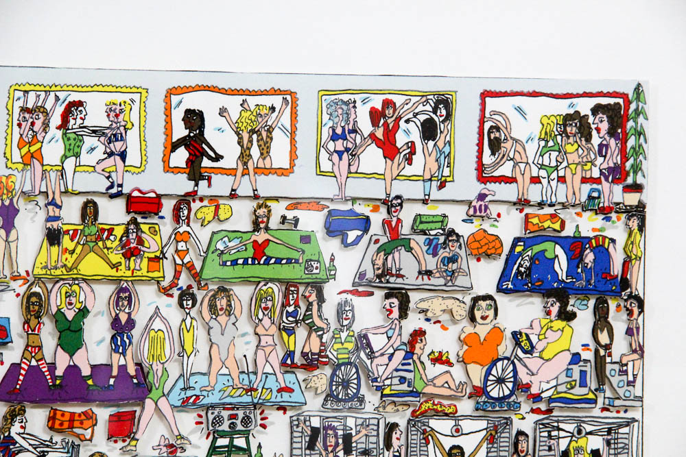 James Rizzi Three-Dimensional Lithograph "Women Who Work Out"