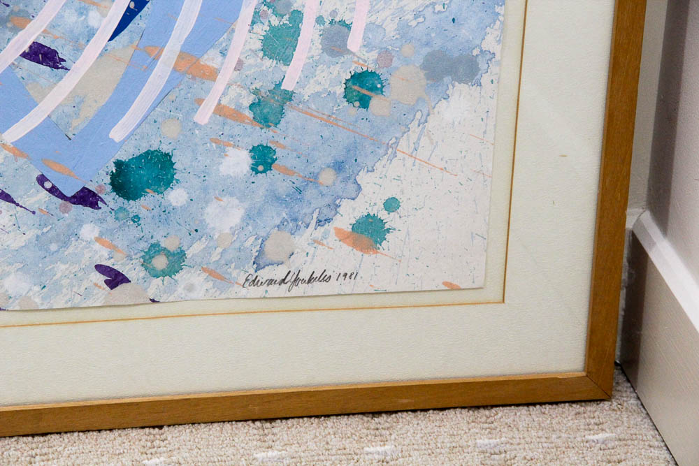 Edward Youkilis Original Acrylic on Paper Abstract