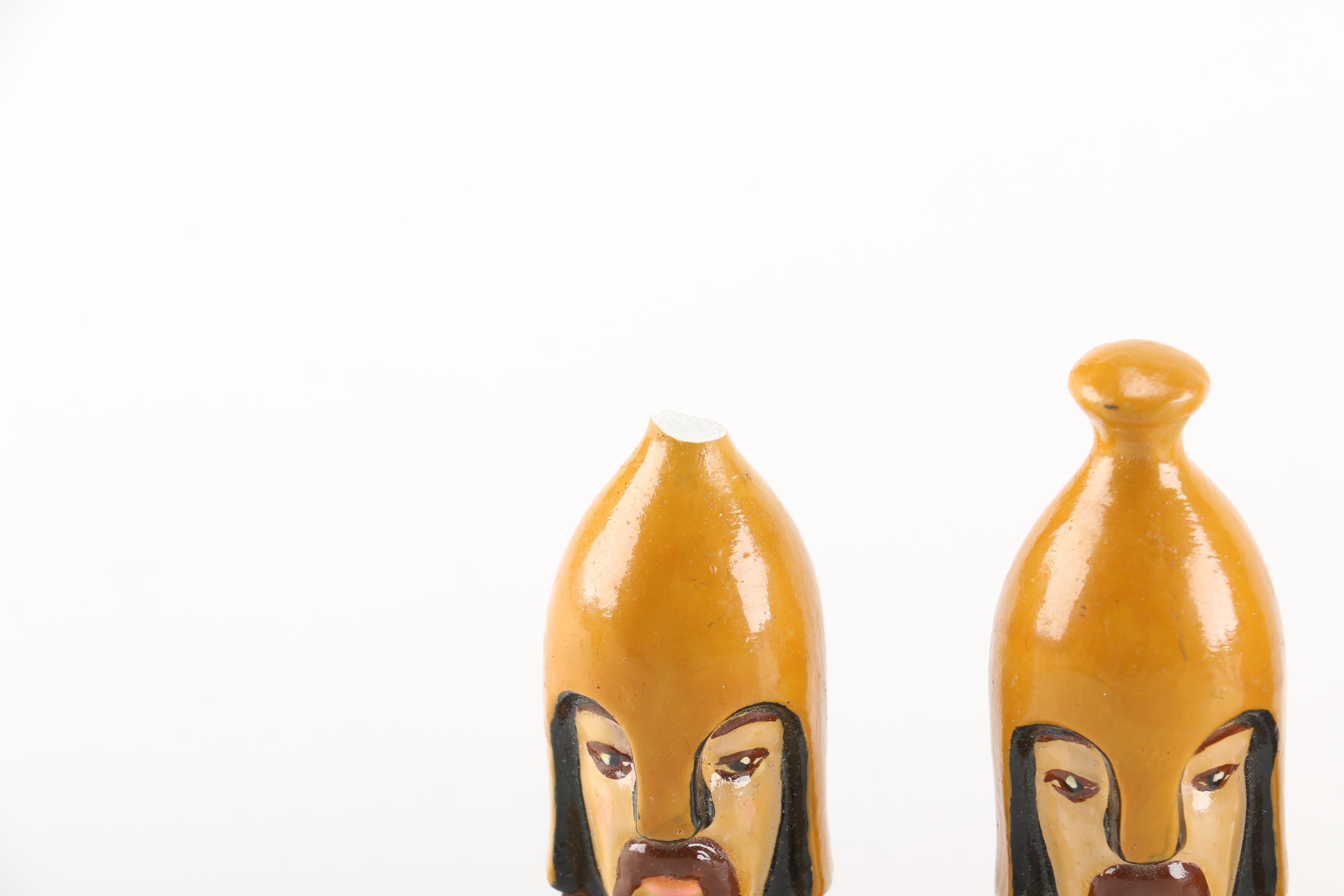 Vintage Hand Painted Plaster Chess Set