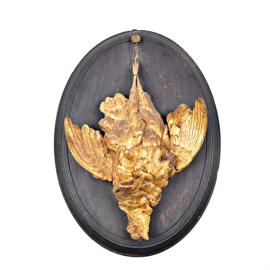 P. Comolera Mounted Bronze Bird Sculpture