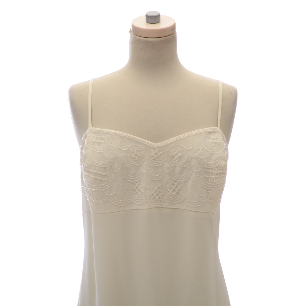 Cream Embellished Evening Gown with Jacket