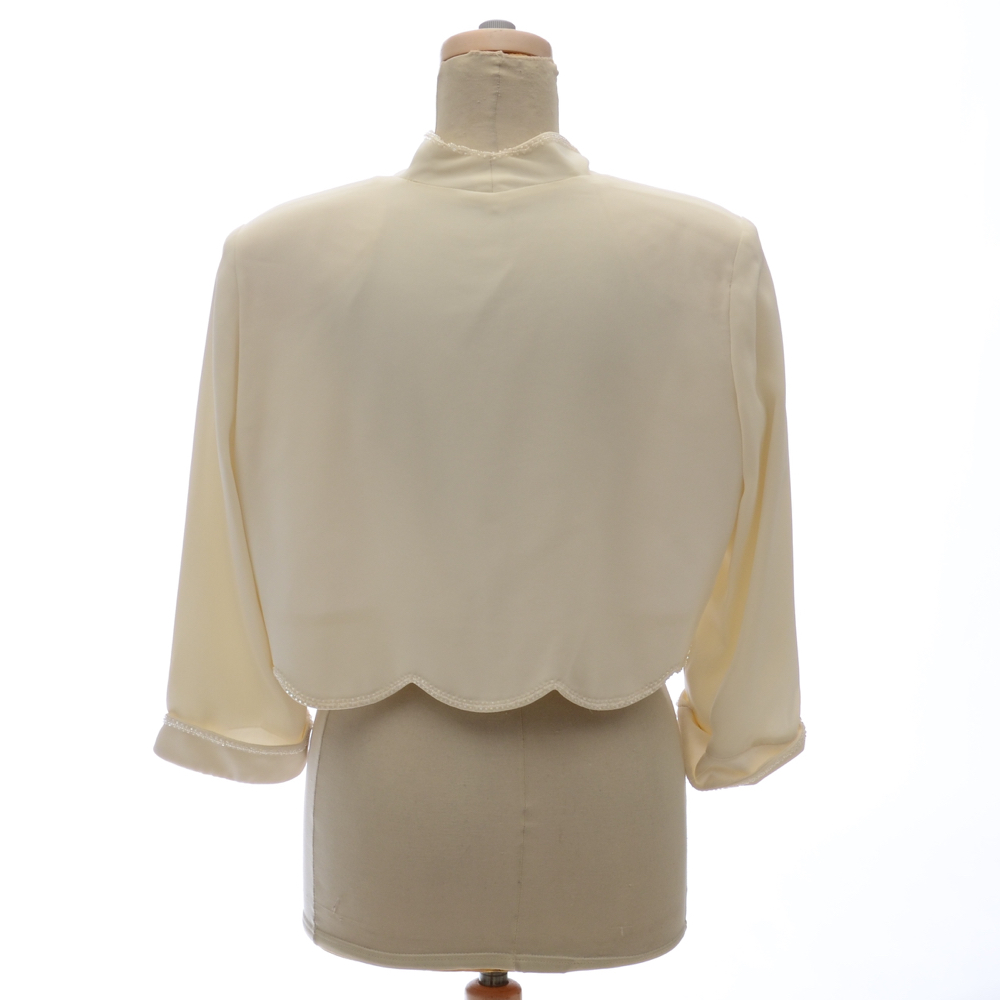 Cream Embellished Evening Gown with Jacket