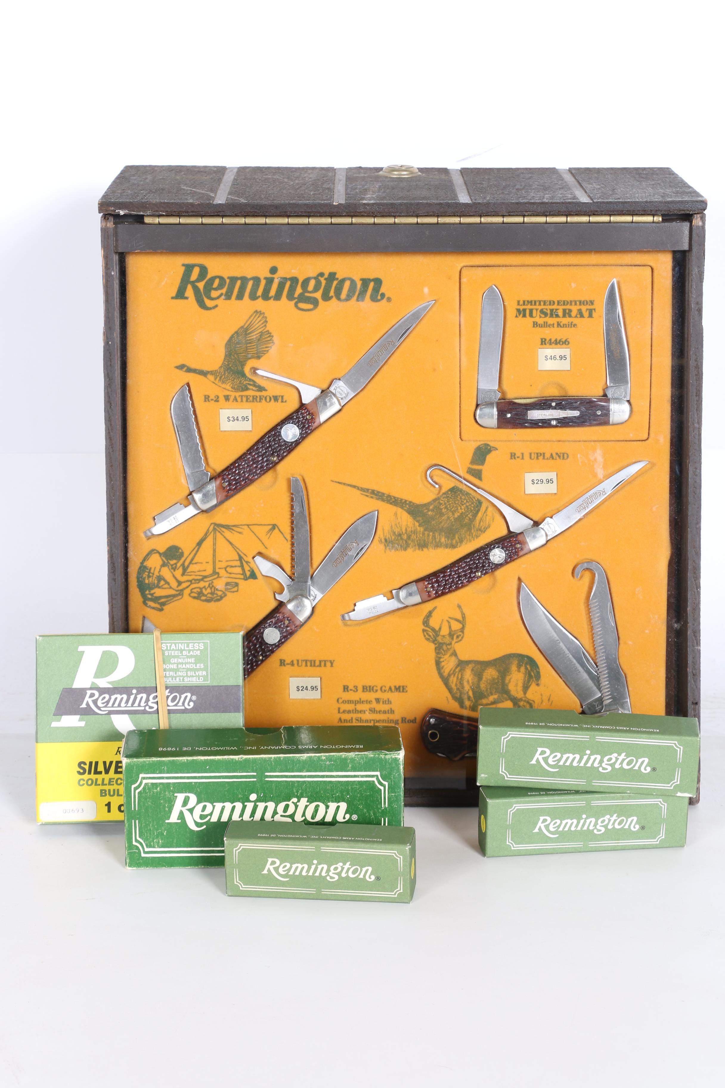 Remington Knife Display Box with Knives | EBTH, image size:880x880