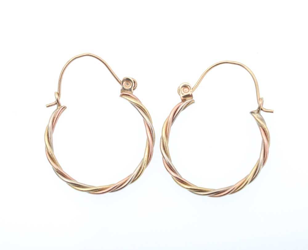 14K Yellow Gold Hoop Earrings