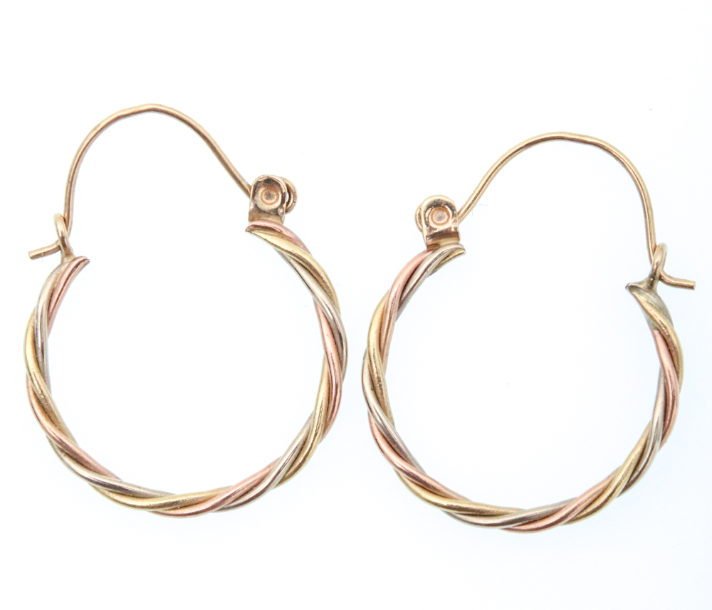 14K Yellow Gold Hoop Earrings
