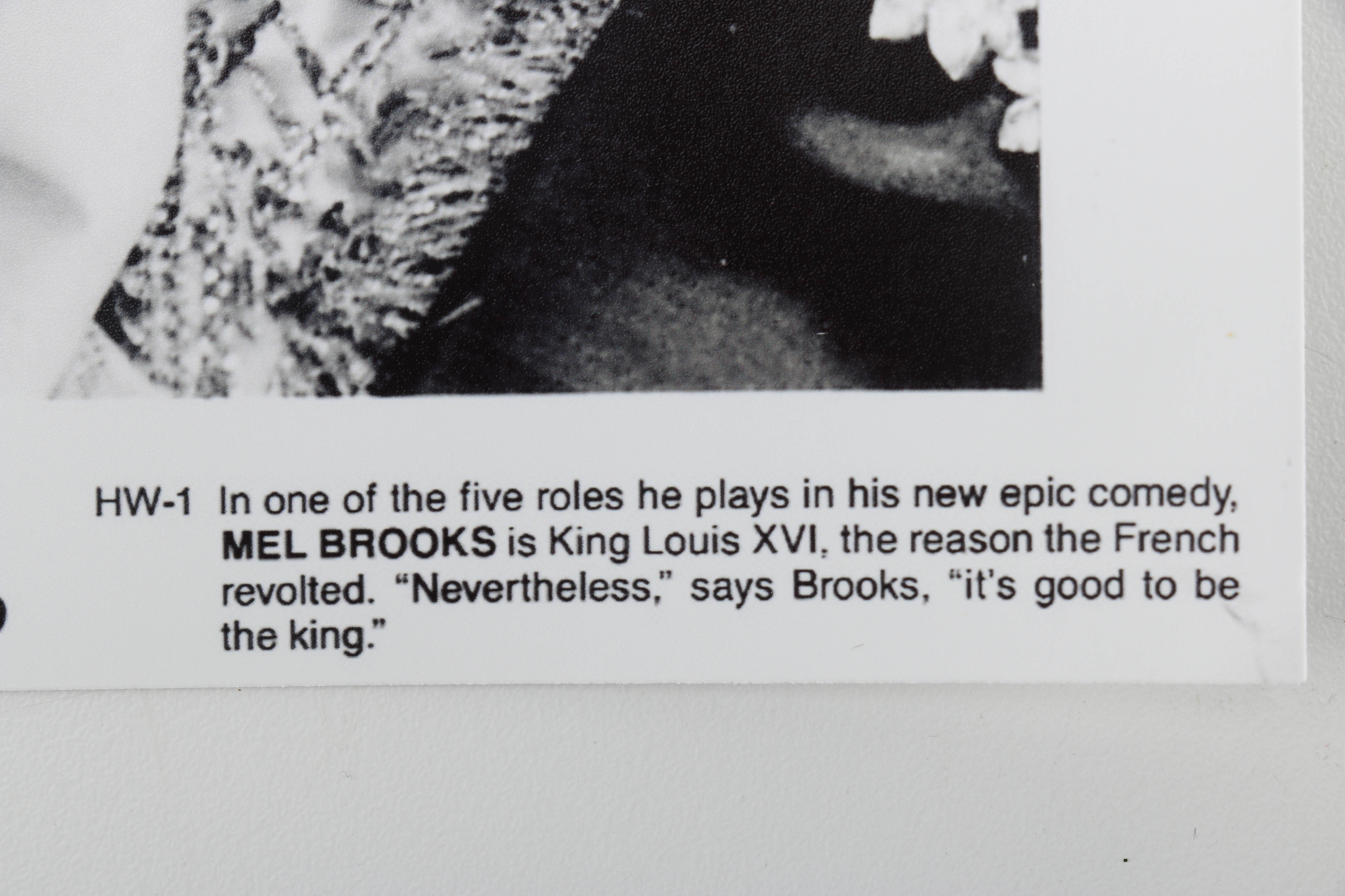 Mel Brooks Autographed Photo as King Louis XVI