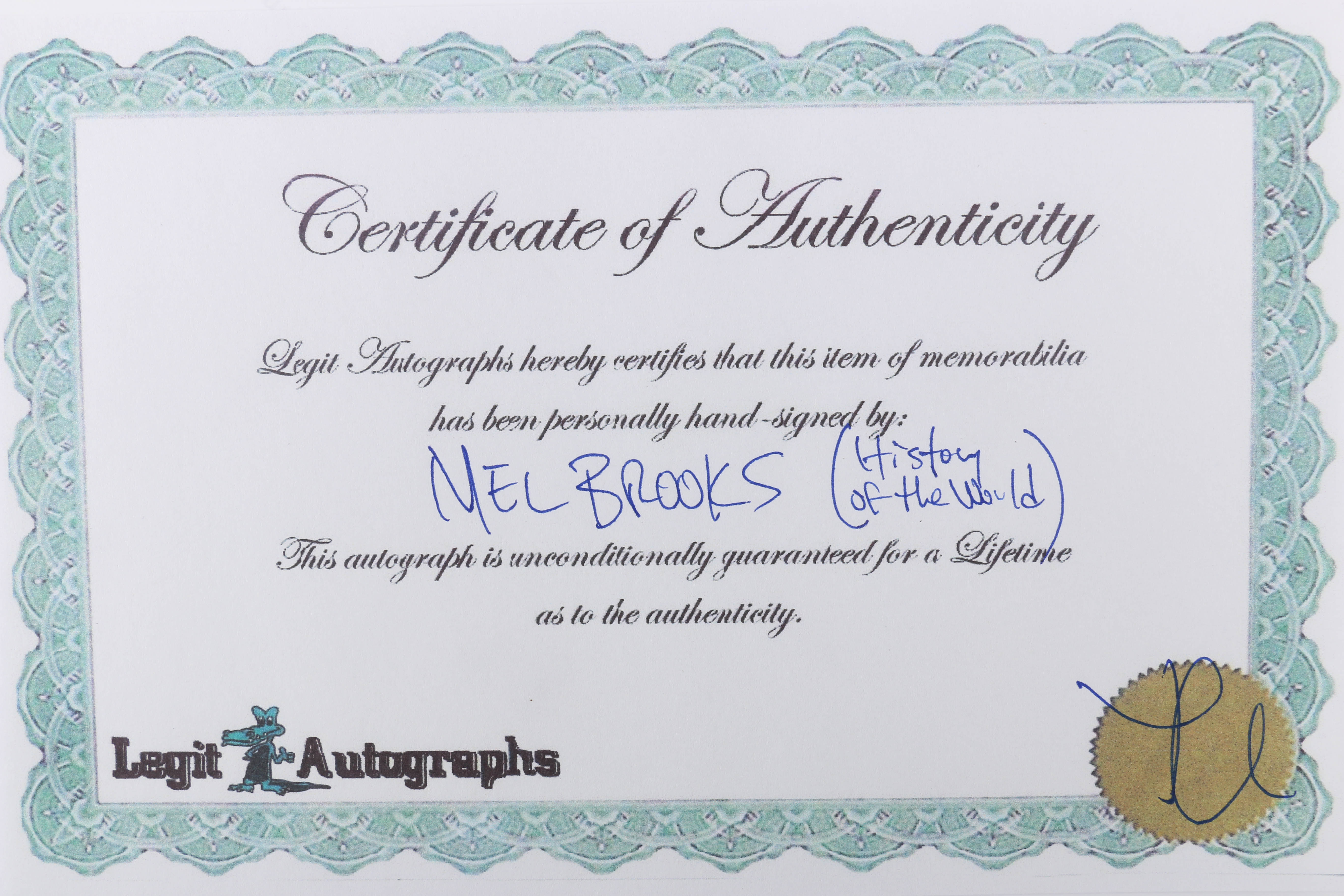 Mel Brooks Autographed Photo as King Louis XVI