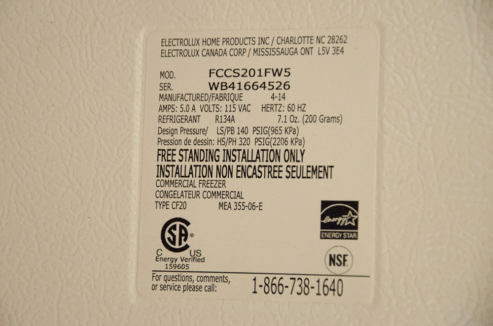 Frigidaire Commercial Freezer