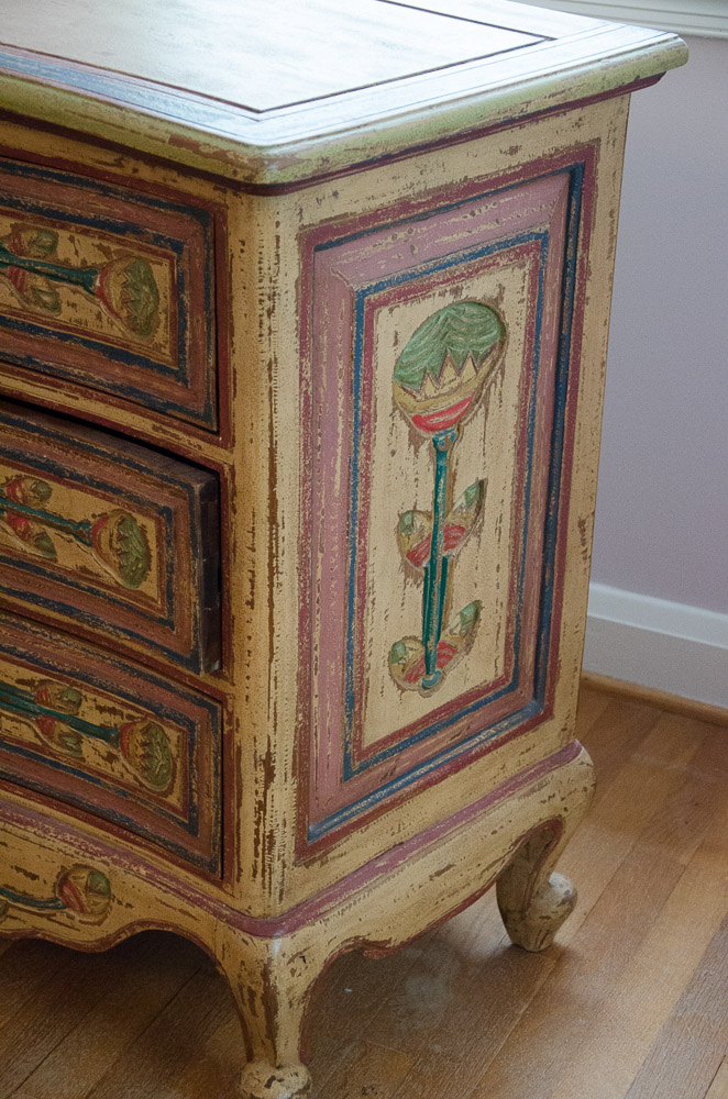 Antique French Polychrome Serpentine Chest of Drawers