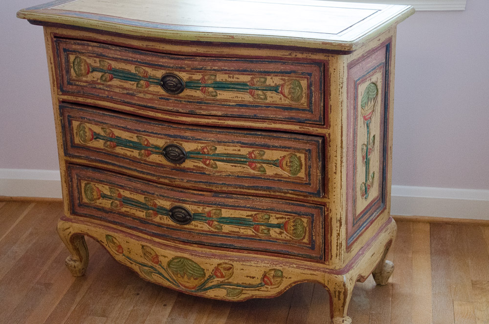 Antique French Polychrome Serpentine Chest of Drawers