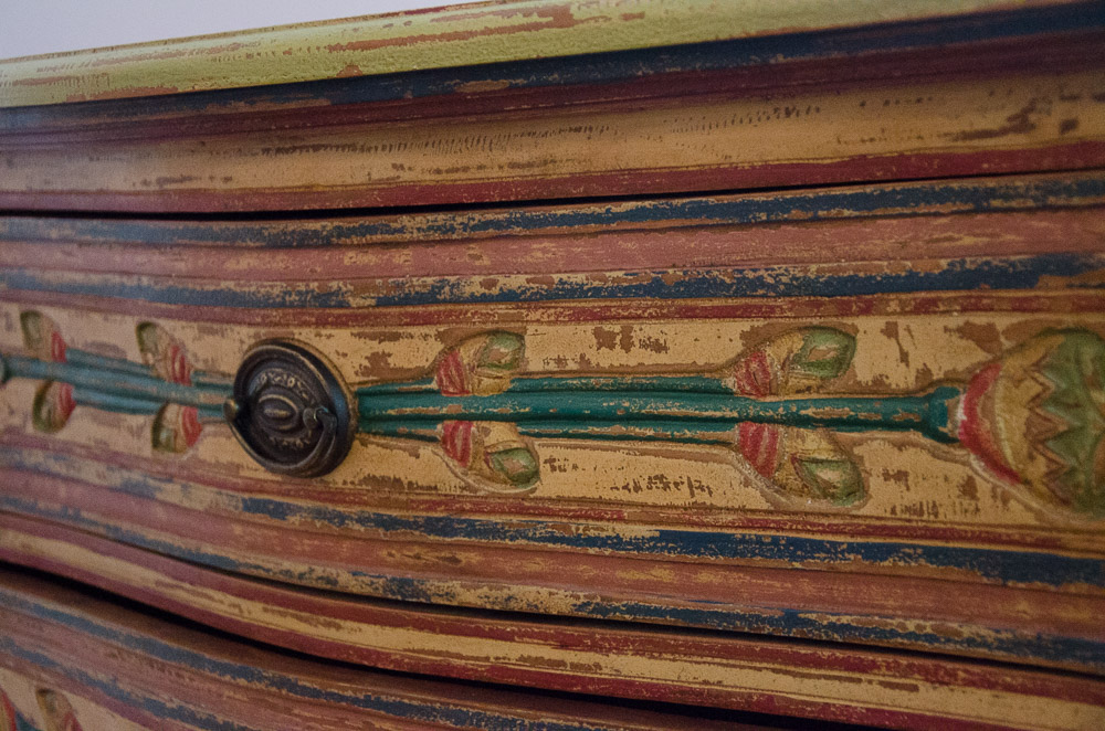 Antique French Polychrome Serpentine Chest of Drawers