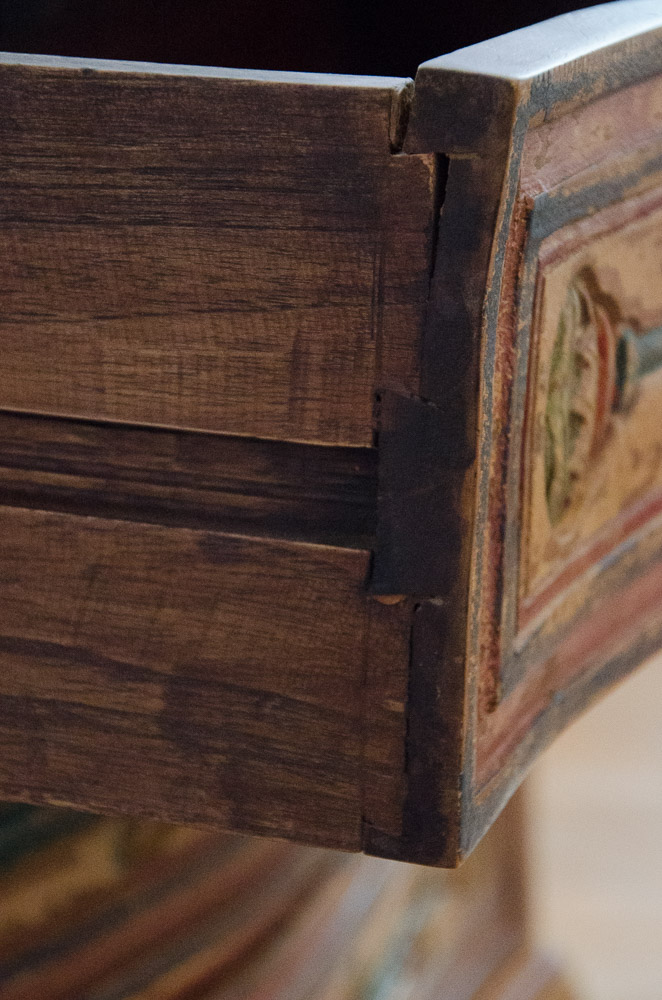 Antique French Polychrome Serpentine Chest of Drawers
