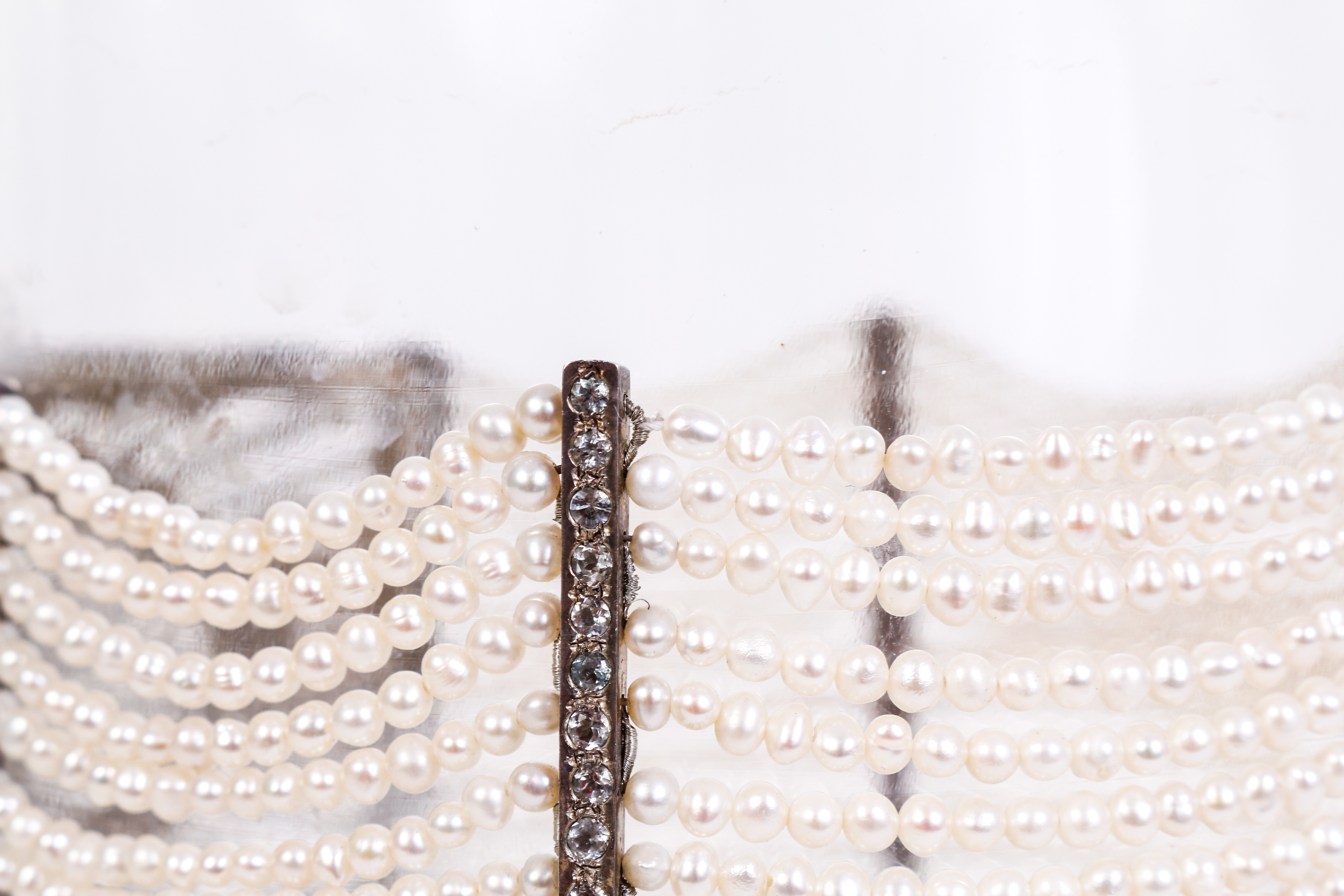 One of a Kind Freshwater Cultured Pear, Aquamarine and Silver Choker