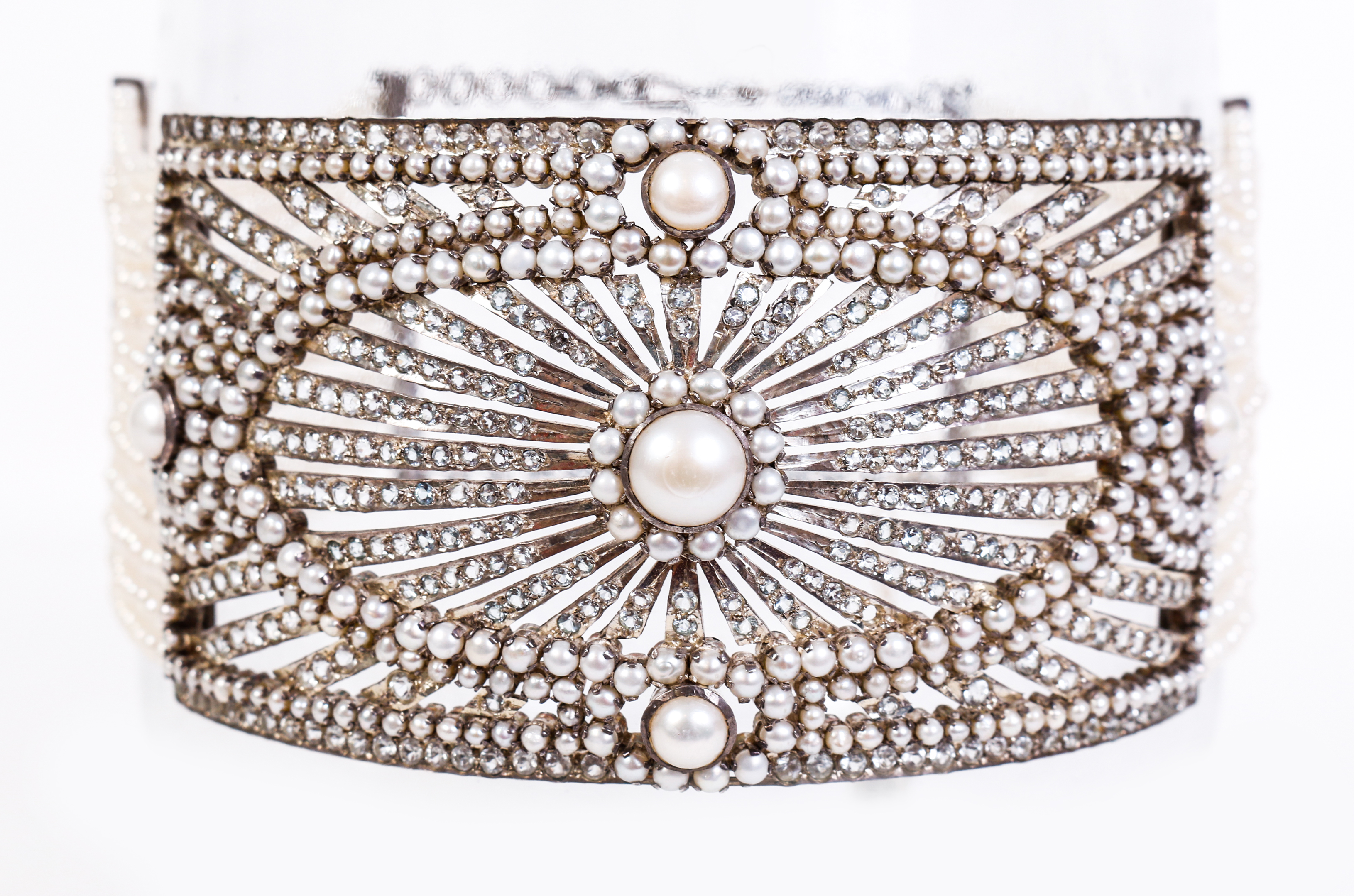 One of a Kind Freshwater Cultured Pear, Aquamarine and Silver Choker