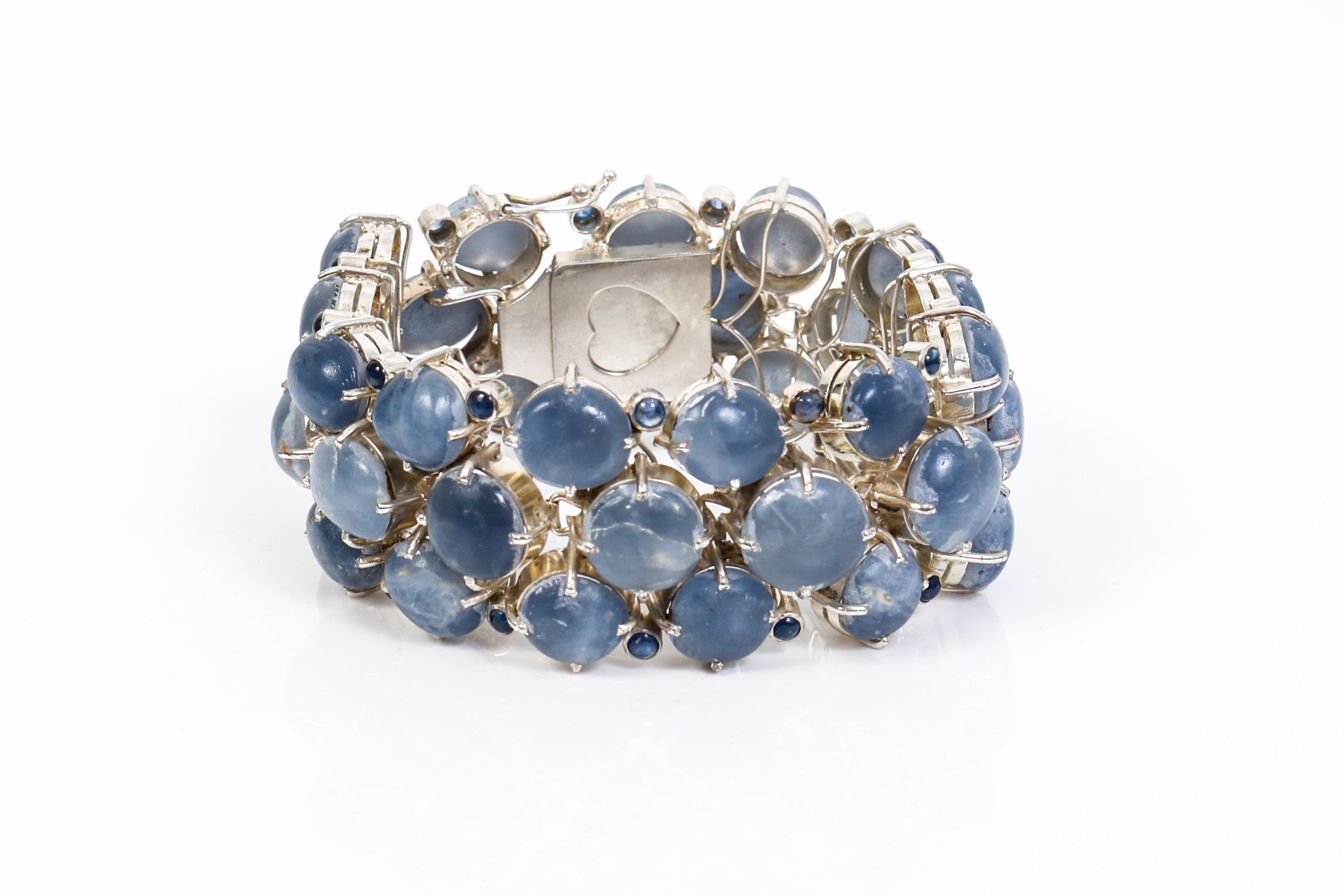Vintage Quartz , Sapphire and Silver Bracelet