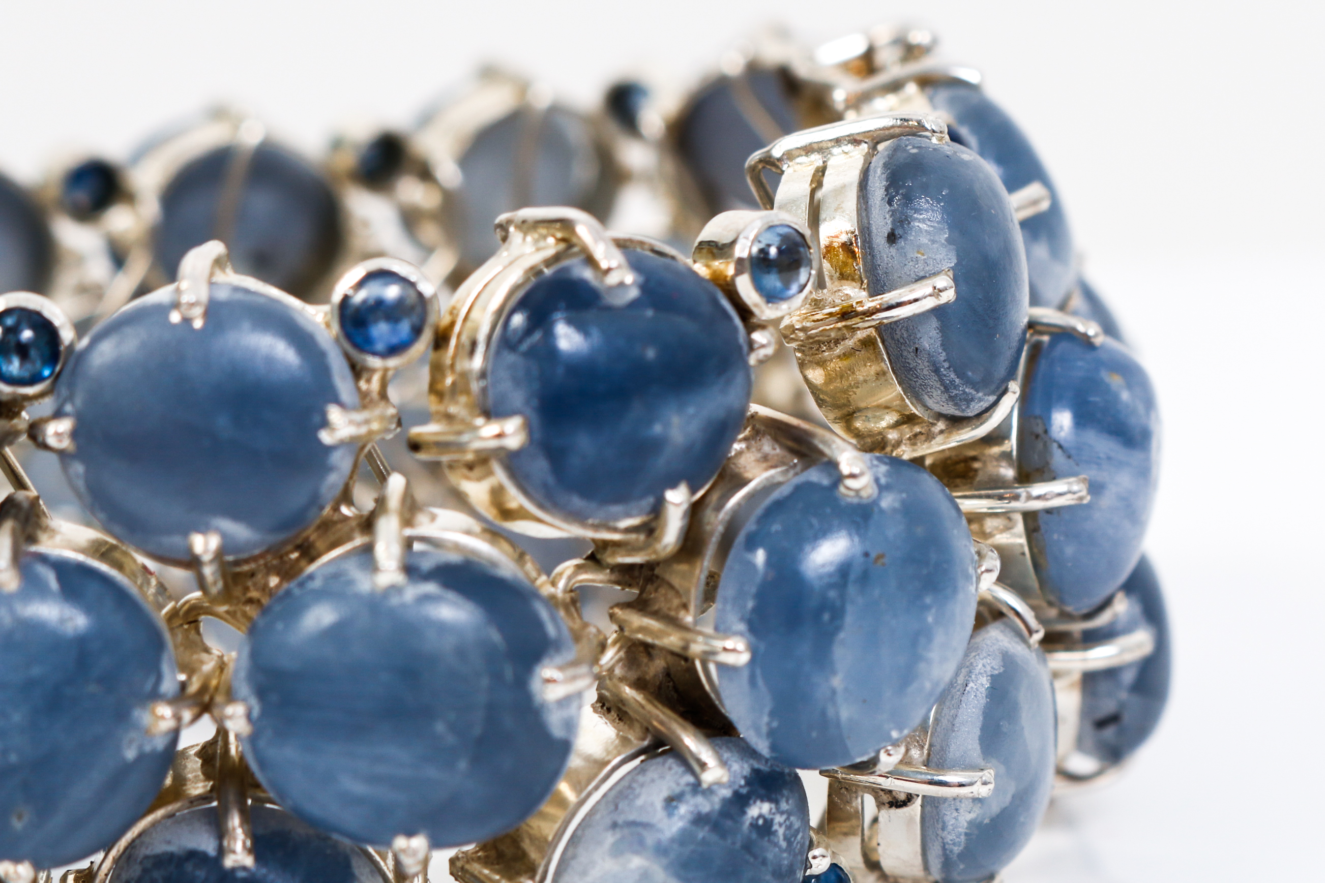 Vintage Quartz , Sapphire and Silver Bracelet