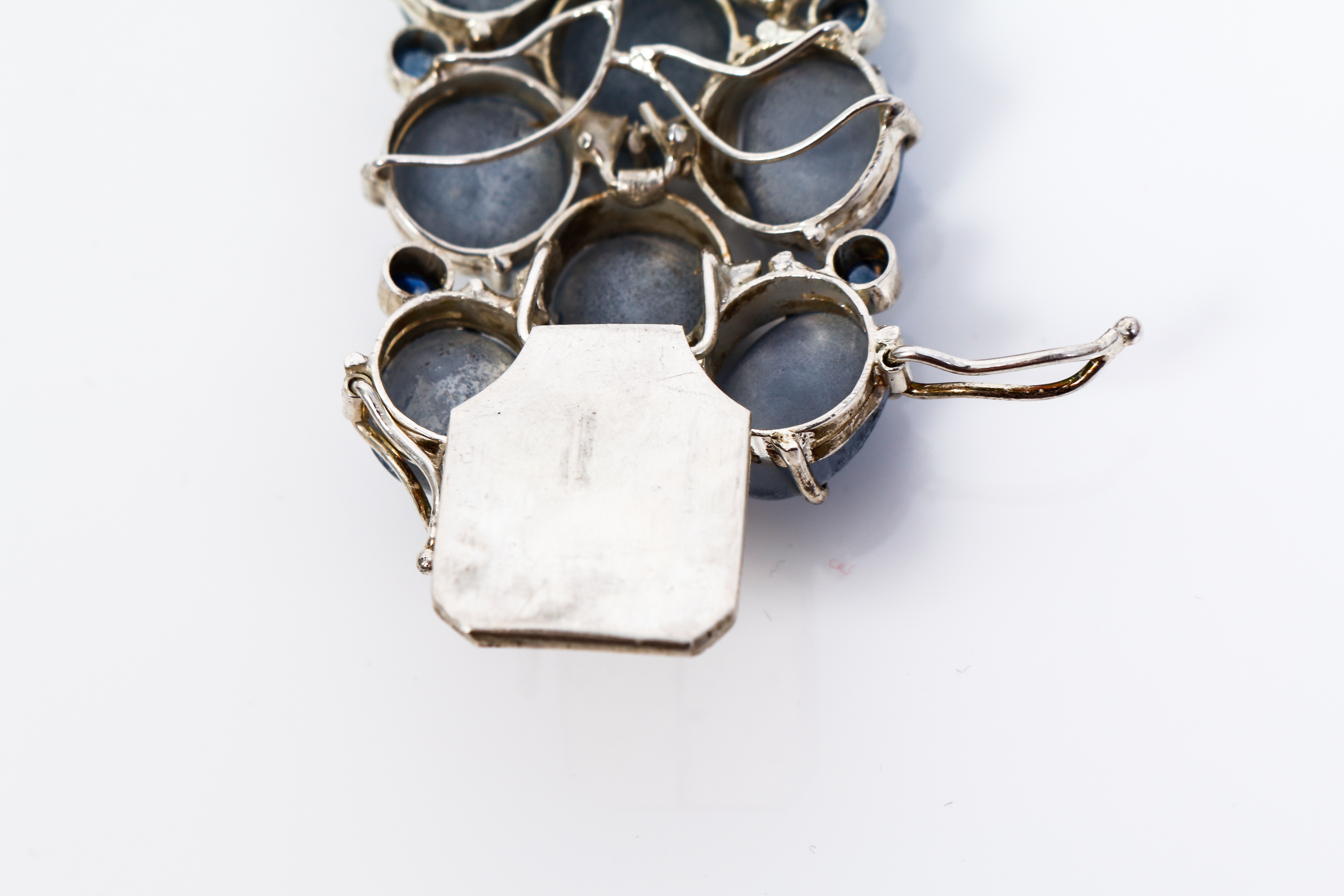 Vintage Quartz , Sapphire and Silver Bracelet