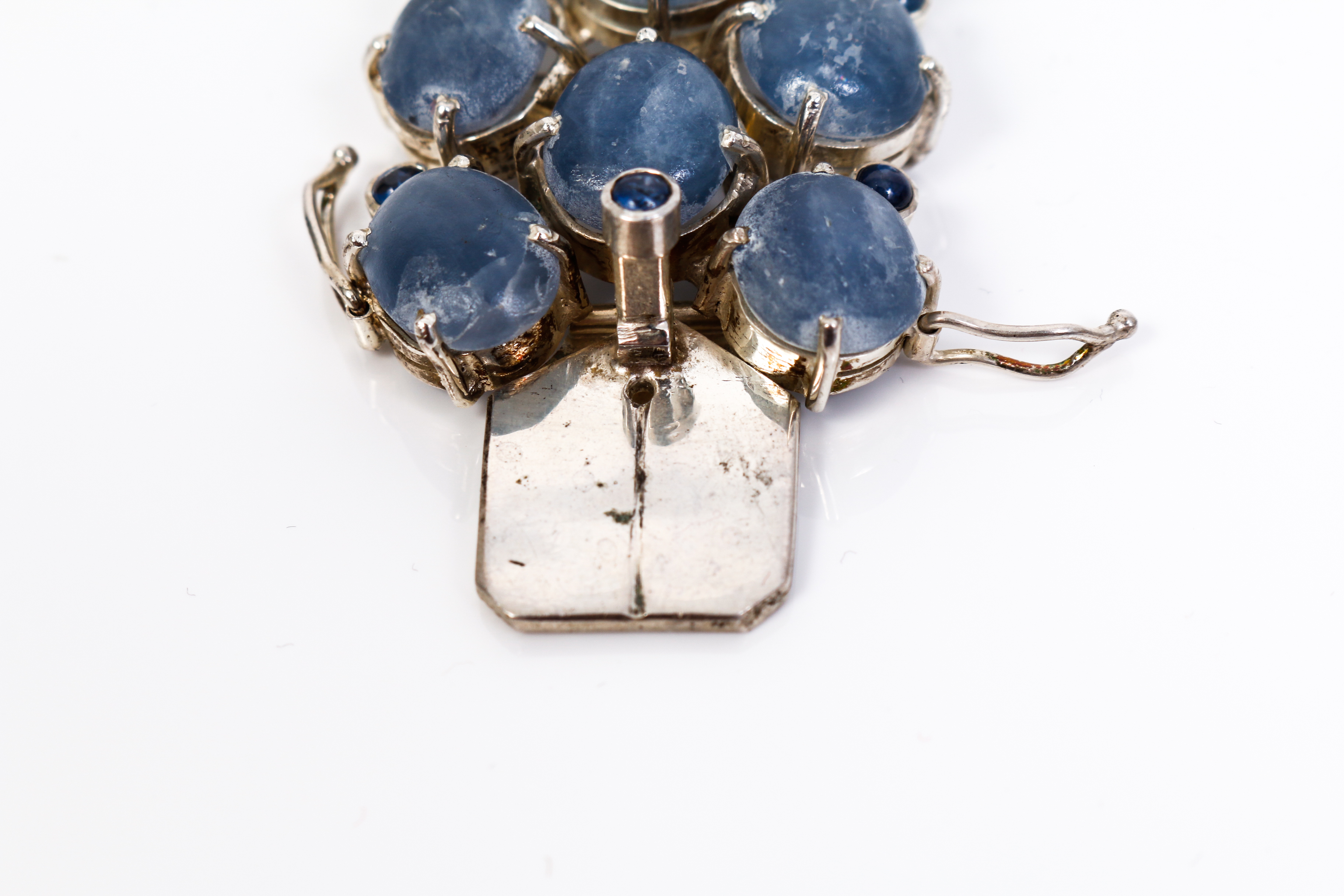 Vintage Quartz , Sapphire and Silver Bracelet