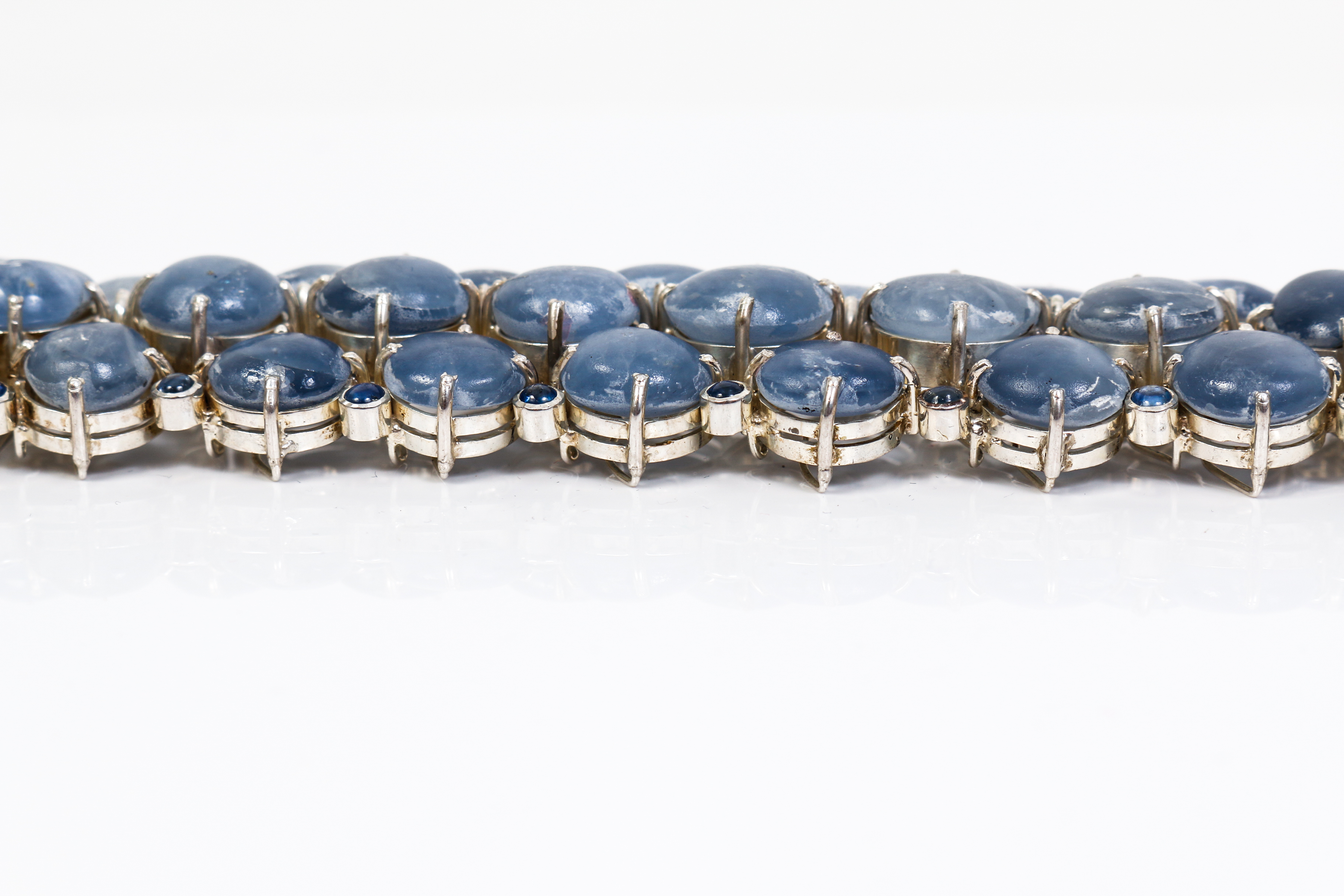 Vintage Quartz , Sapphire and Silver Bracelet
