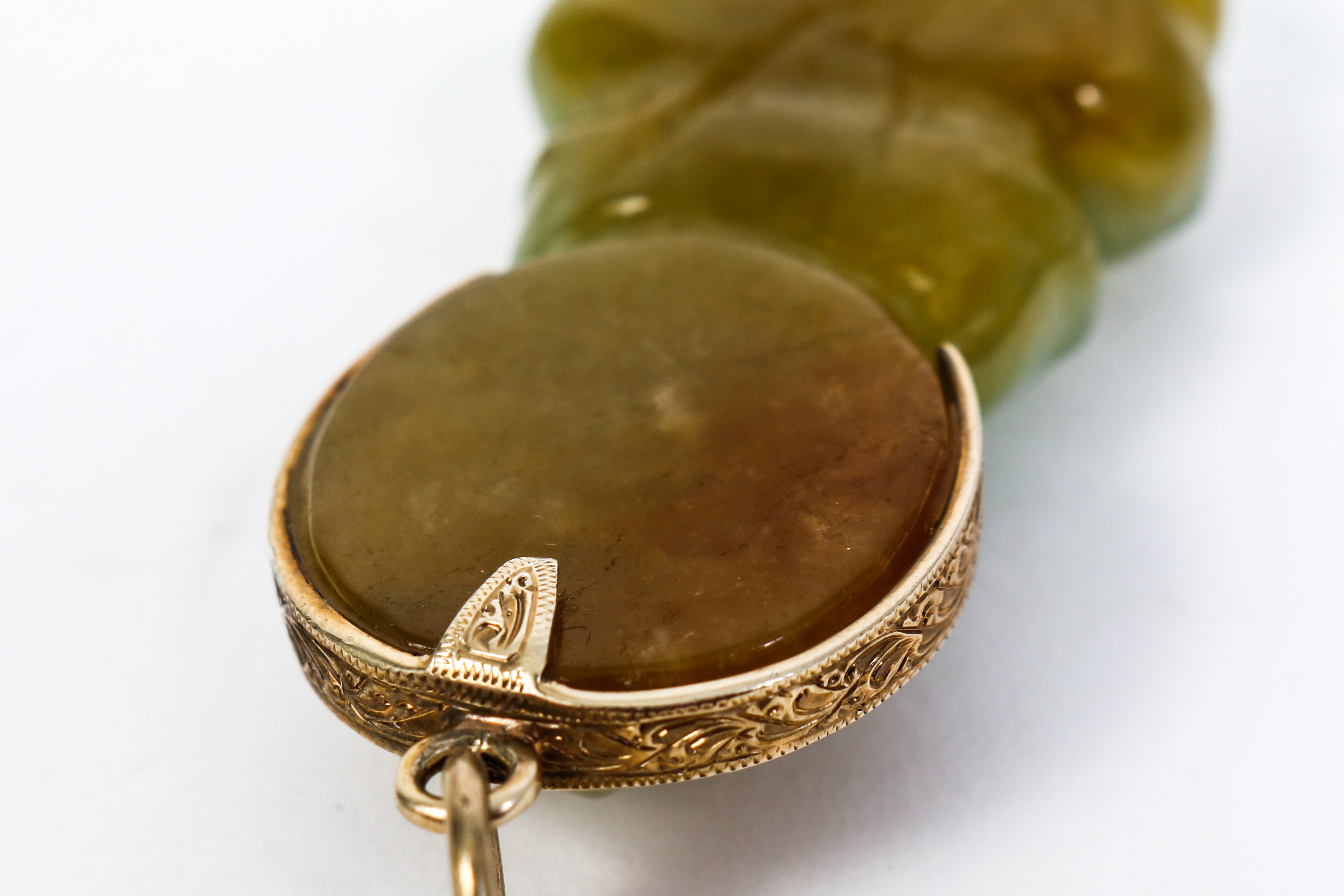 Vintage Jadeite Pendant Mounted in Gold Plated Sterling