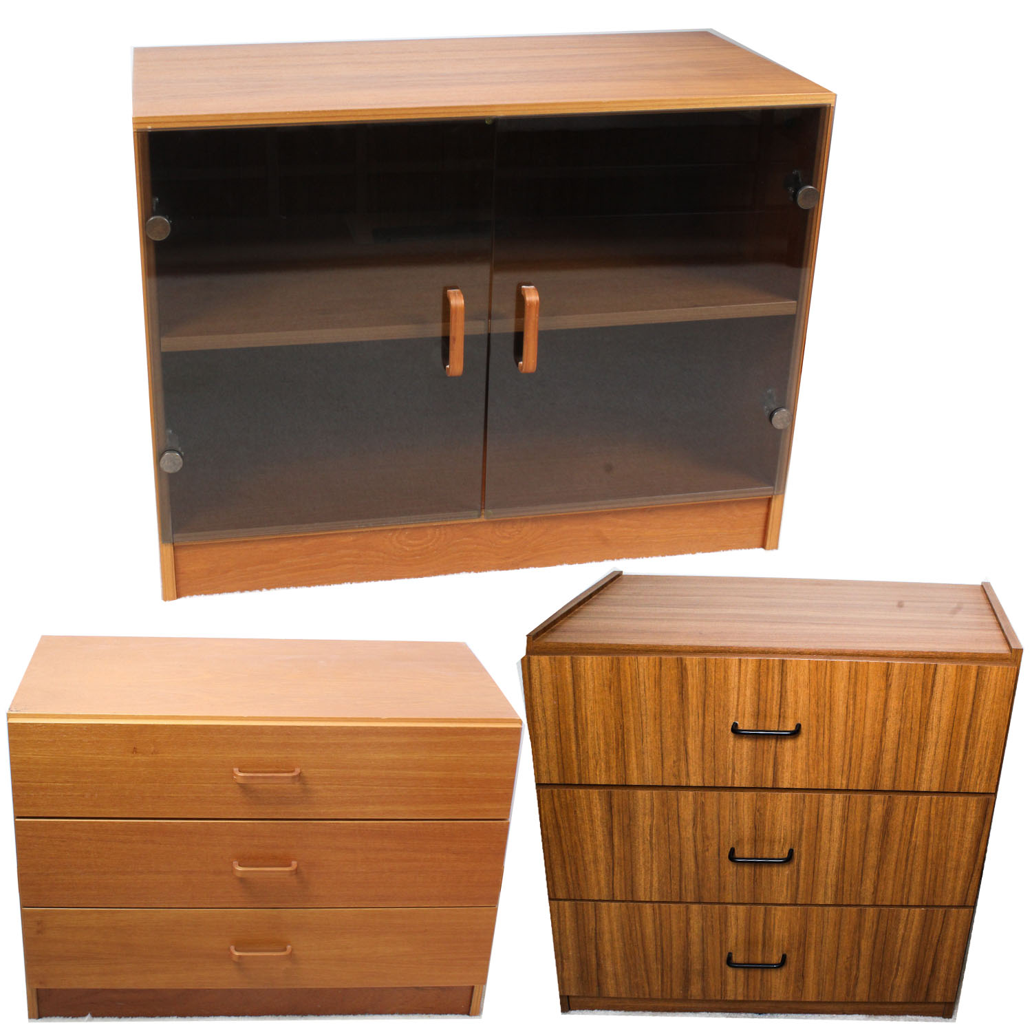 Teak Veneer Chest and Entertainment Center