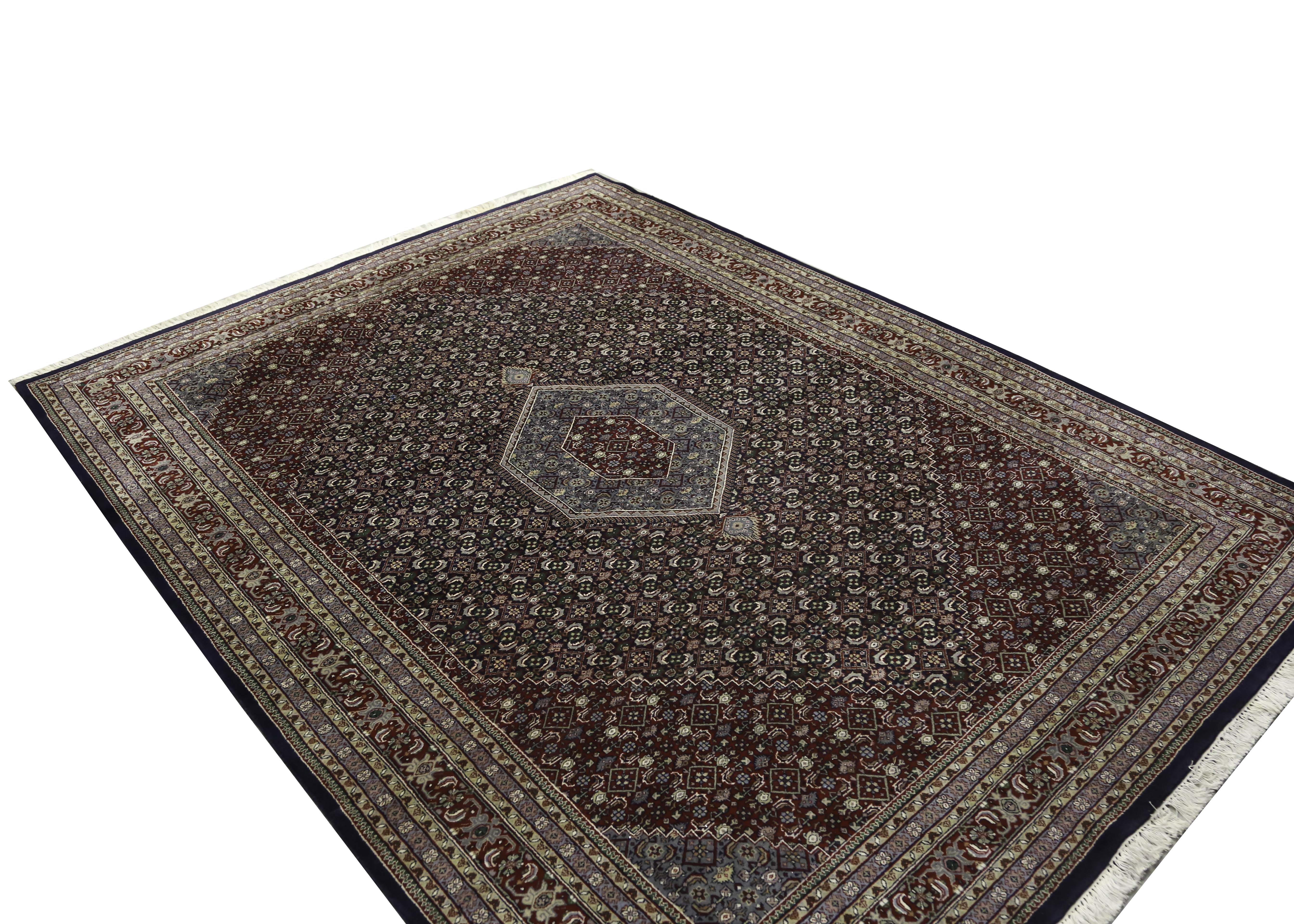 Handwoven Kenneth Mink "Gem Bijar" Wool Area Rug