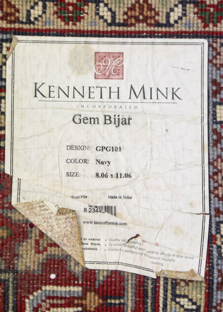 Handwoven Kenneth Mink "Gem Bijar" Wool Area Rug