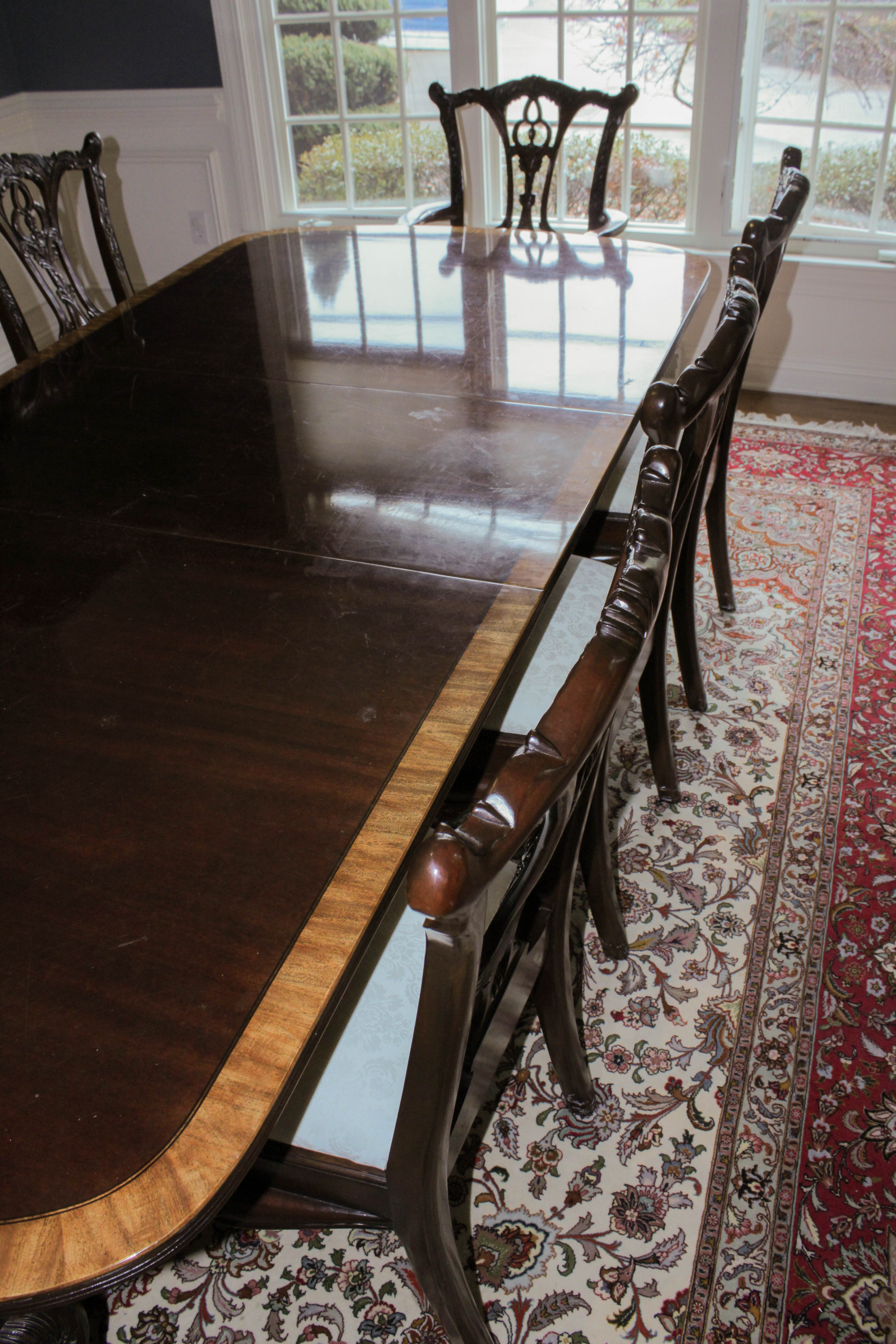 Hickory White Hepplewhite Style Dining Table and Chairs