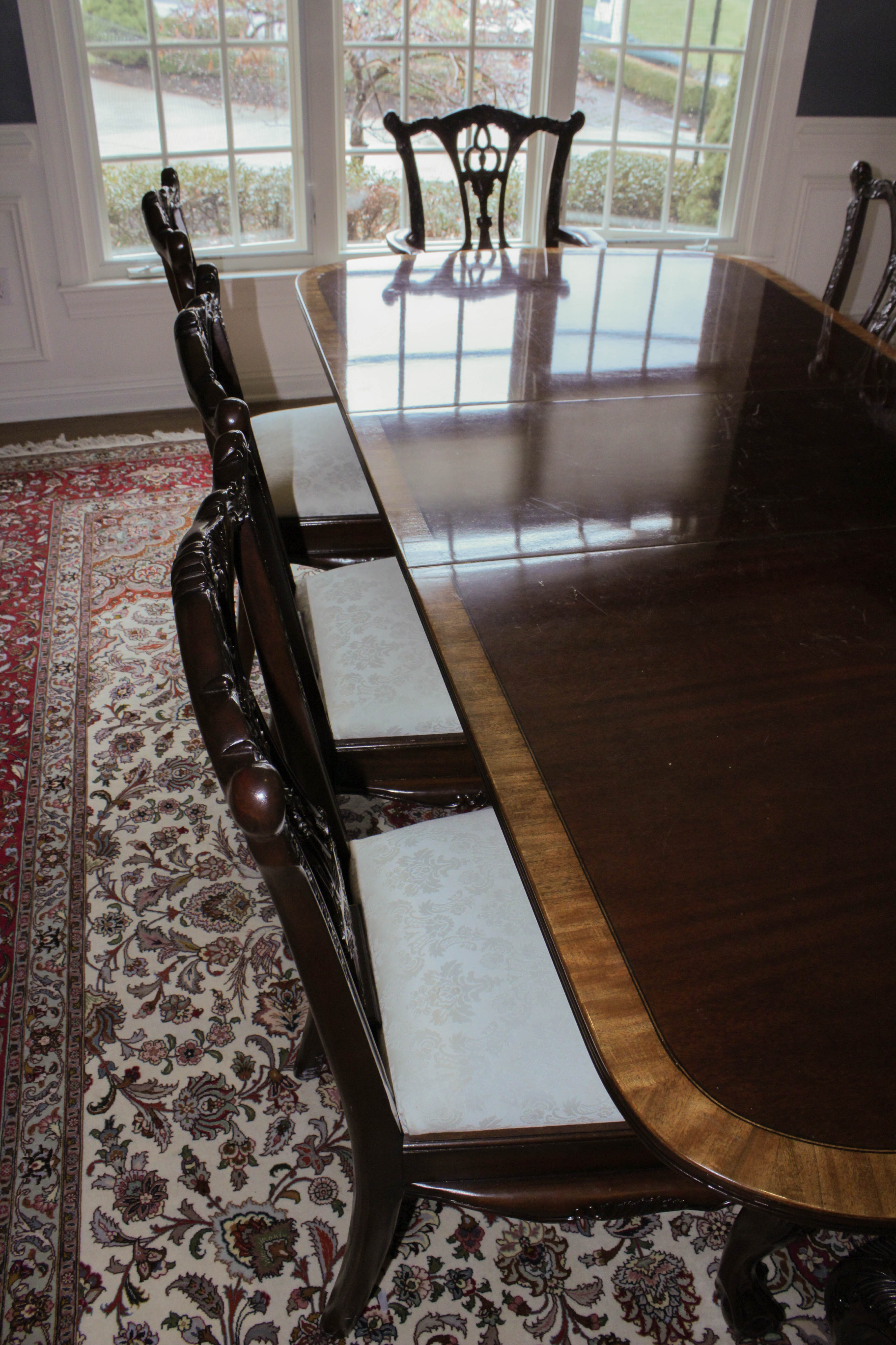 Hickory White Hepplewhite Style Dining Table and Chairs