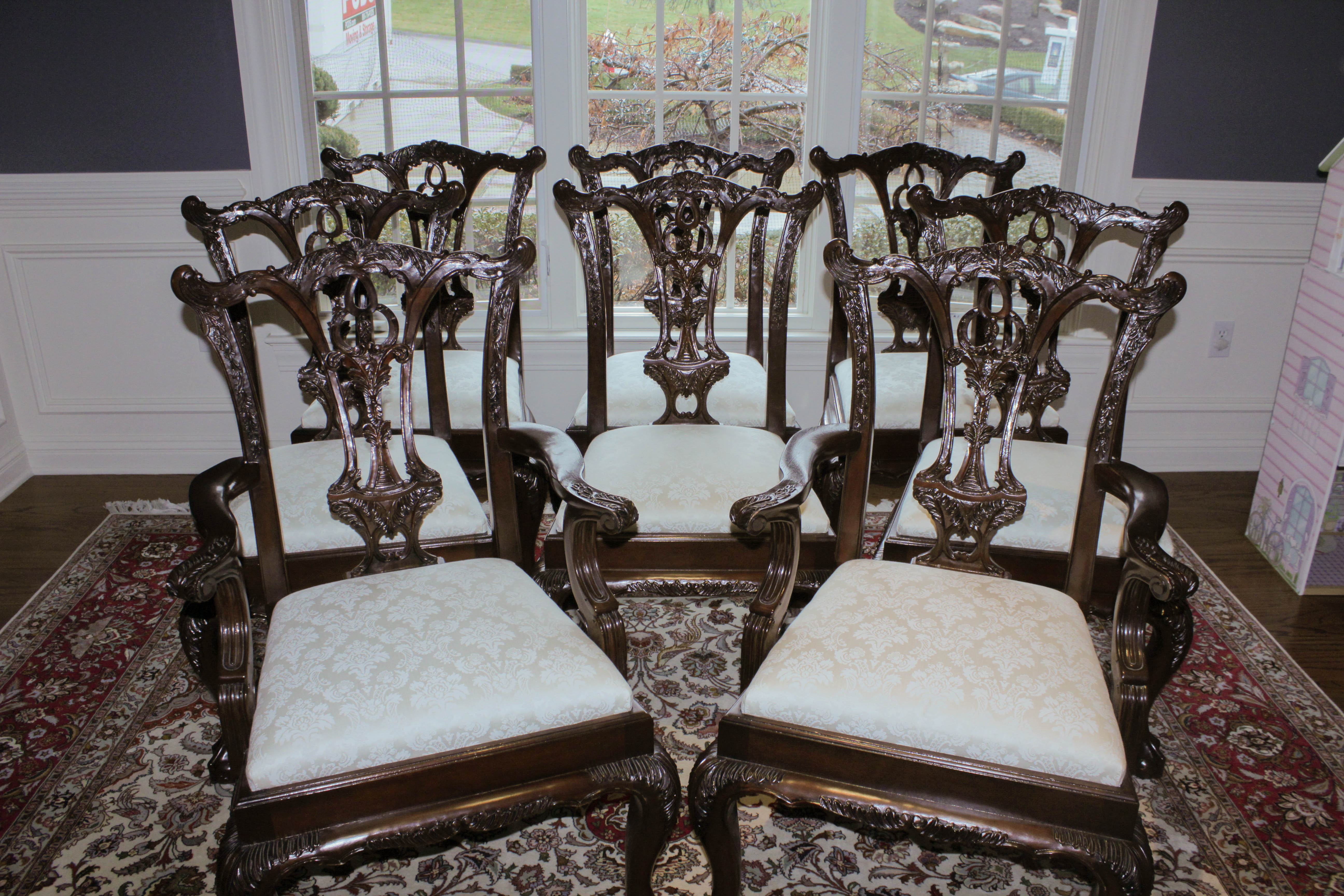 Hickory White Hepplewhite Style Dining Table and Chairs