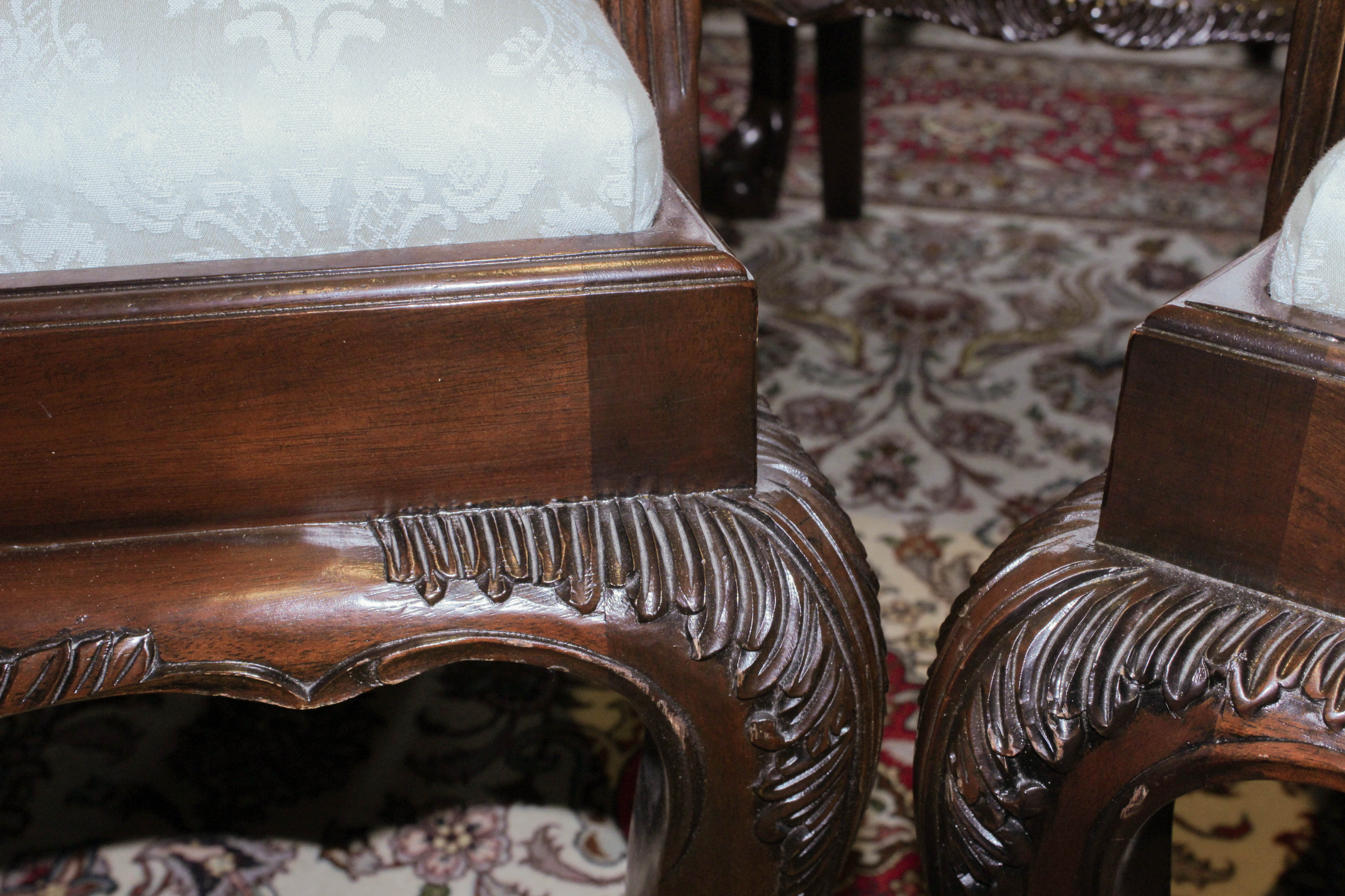 Hickory White Hepplewhite Style Dining Table and Chairs