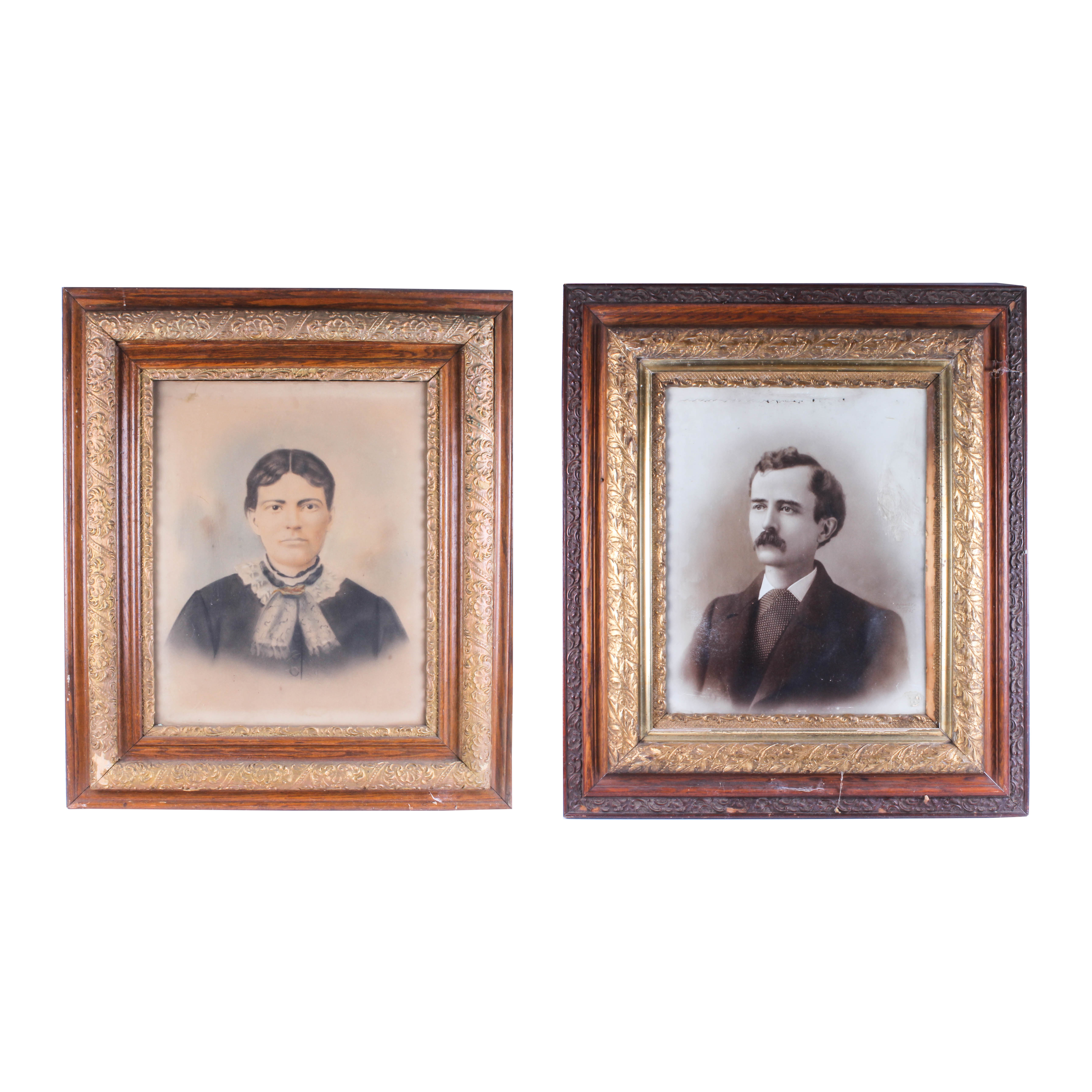 Pair of Vintage Large Framed Portraits