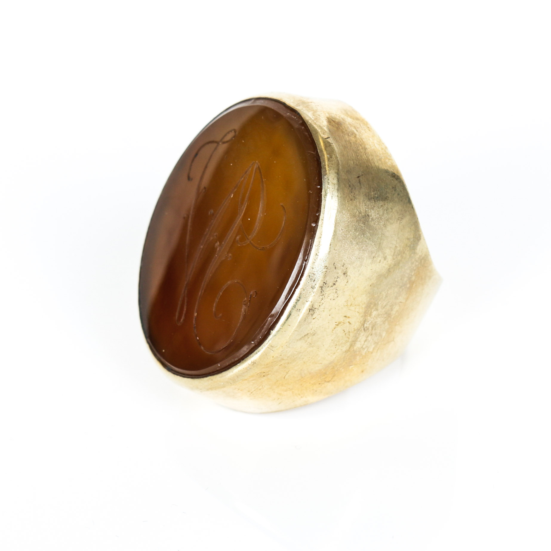 Vintage Chalcedony and Vermeil Ring