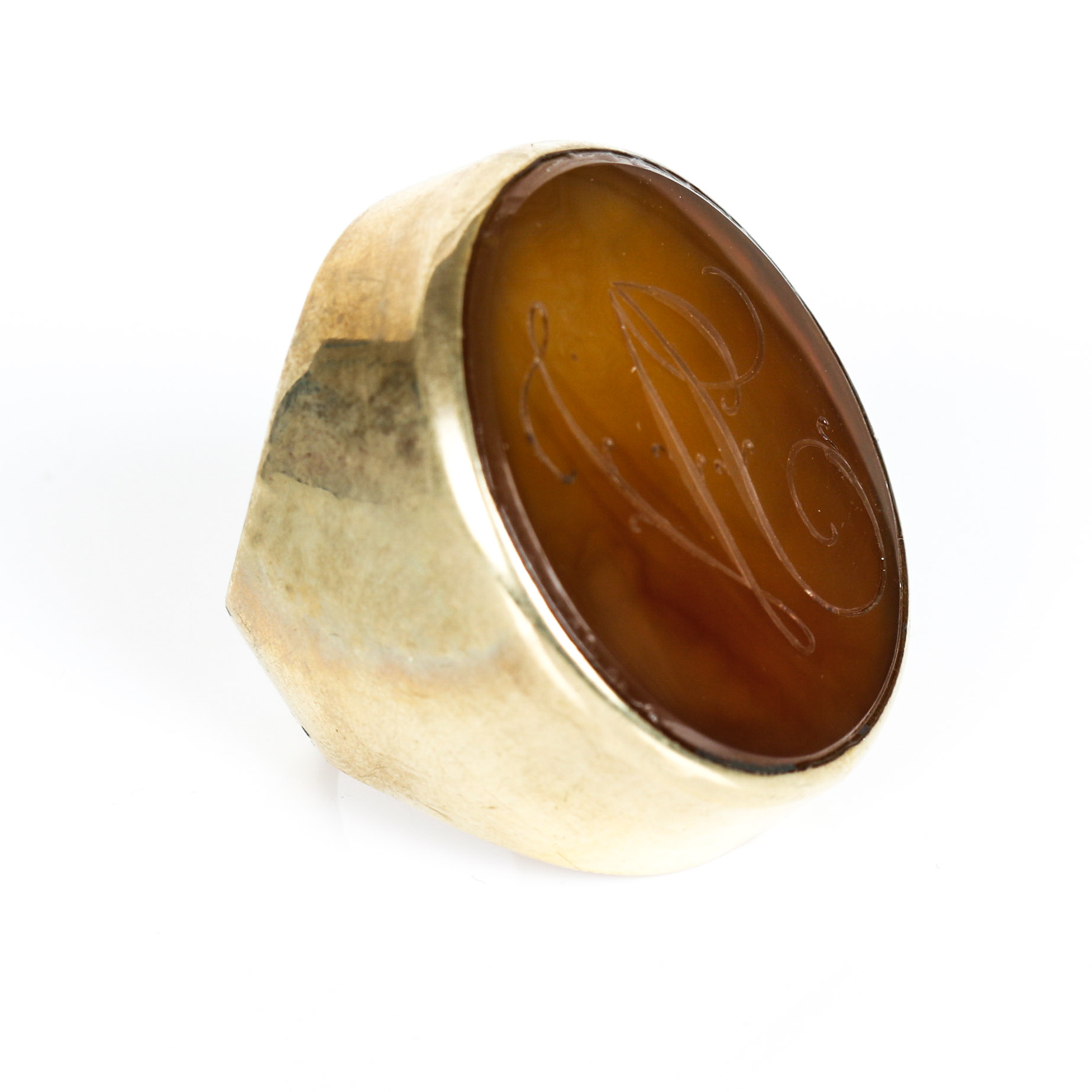 Vintage Chalcedony and Vermeil Ring