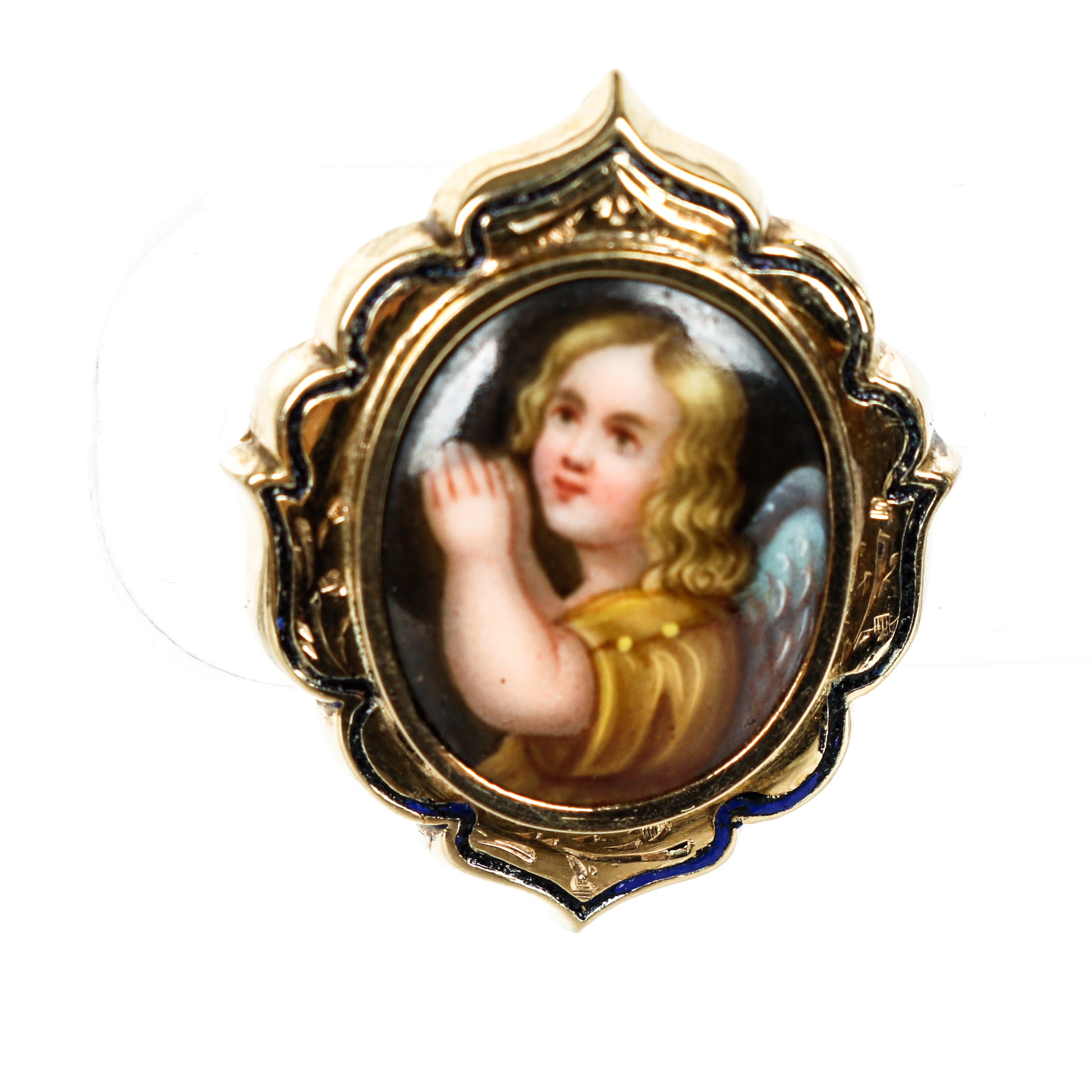 Victorian Gold filled and Enamel Screw Back Earrings