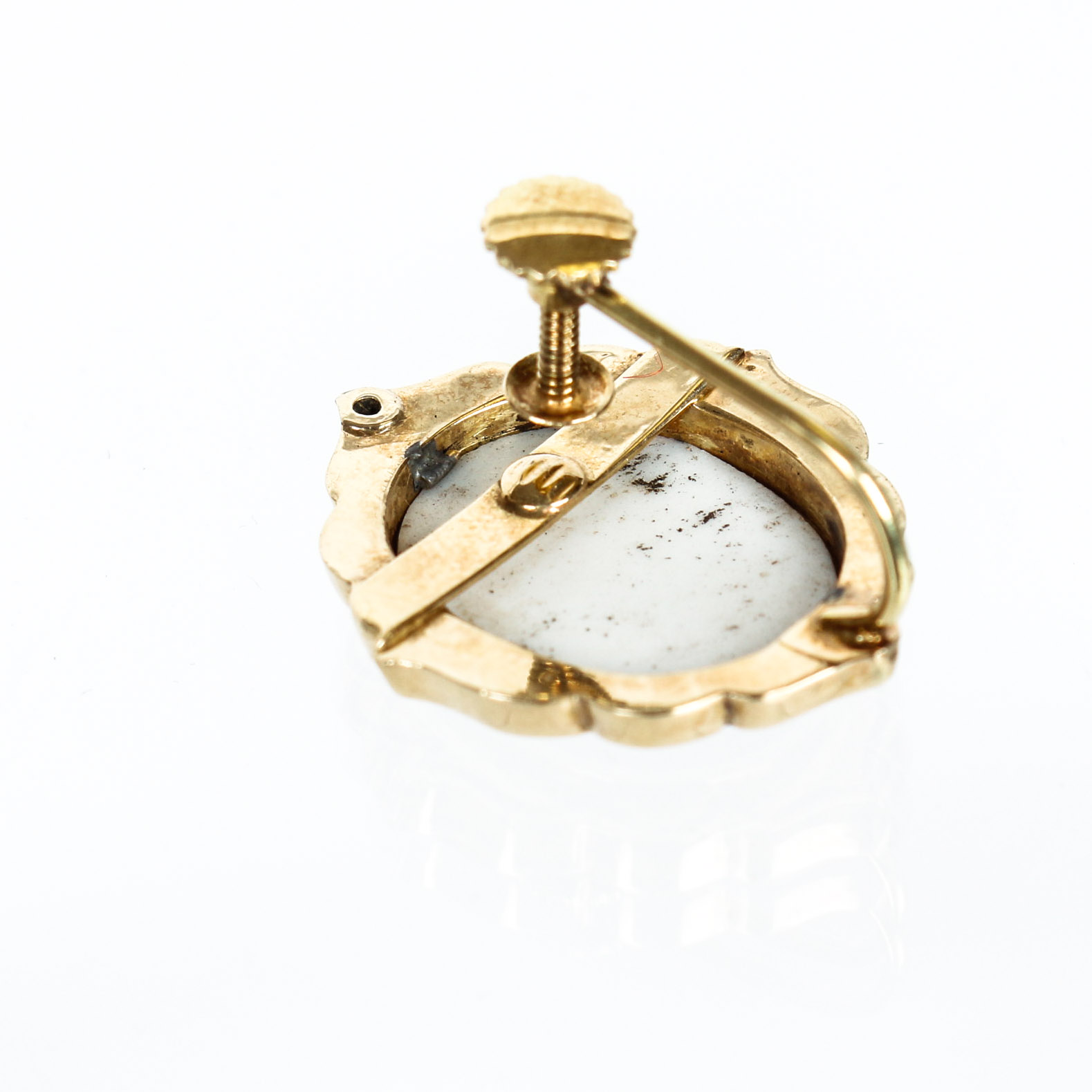 Victorian Gold filled and Enamel Screw Back Earrings