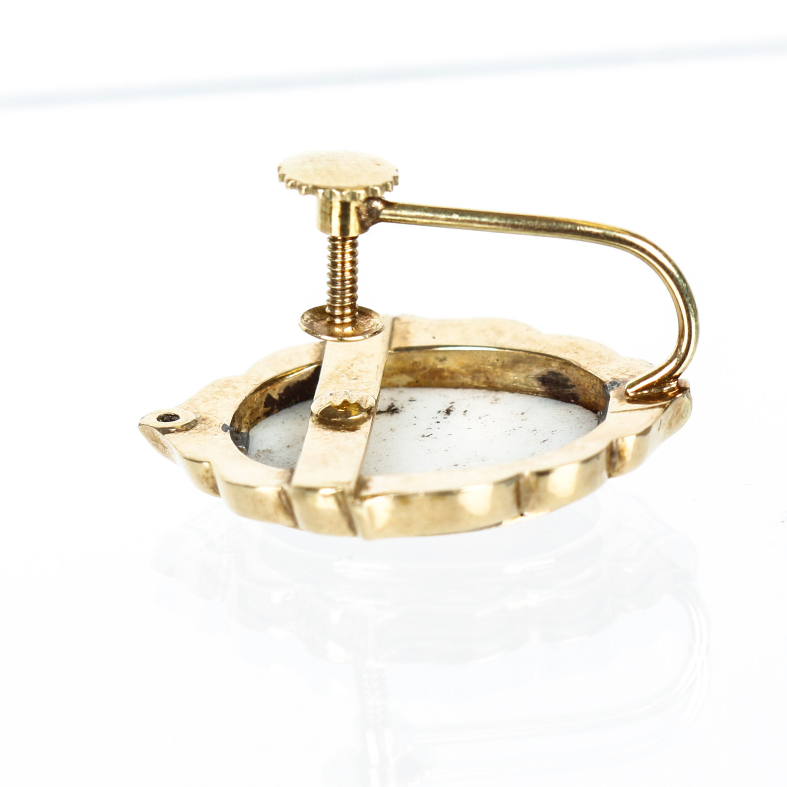 Victorian Gold filled and Enamel Screw Back Earrings