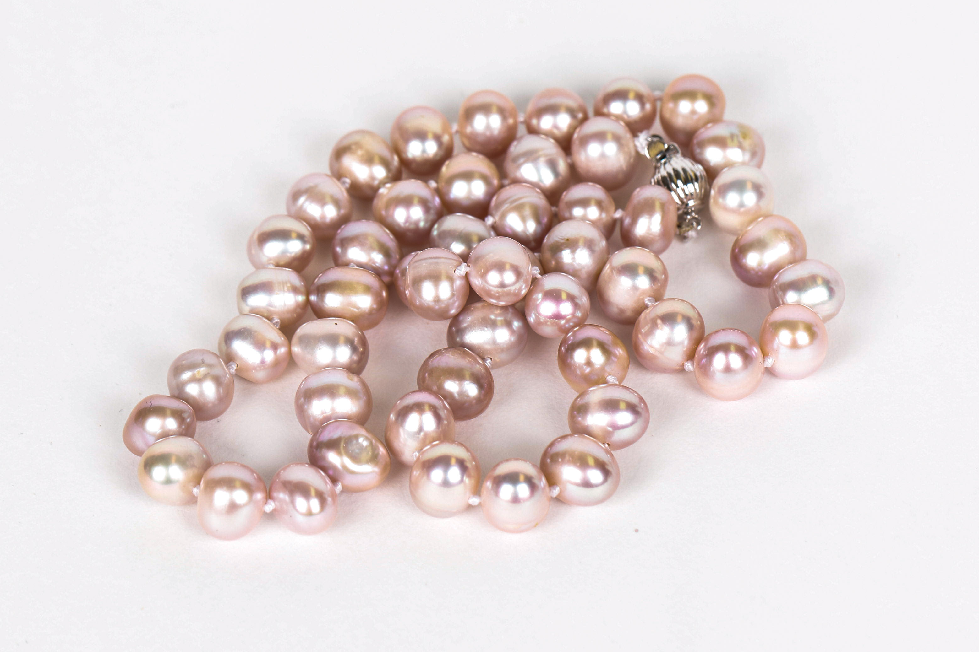 Dyed Freshwater Cultured Pearl Necklace with Sterling Silver Clasp