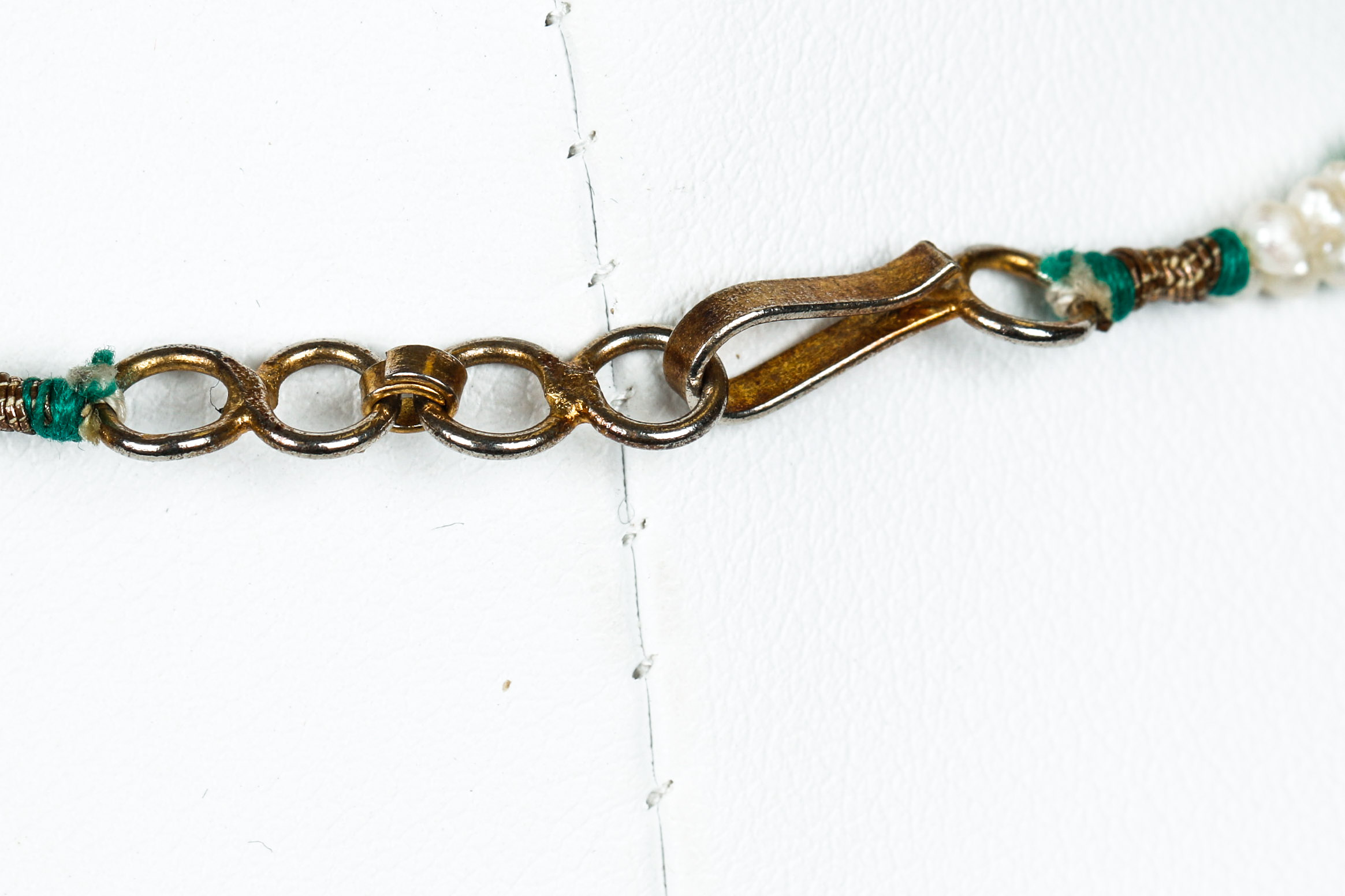 Indian Style Emerald, Seed Pearl and Glass Bead Necklace