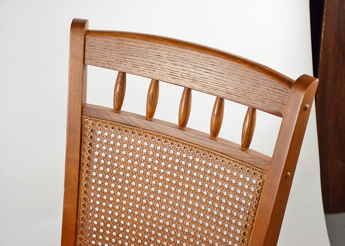 Vintage Oak Cane Back Office Chair