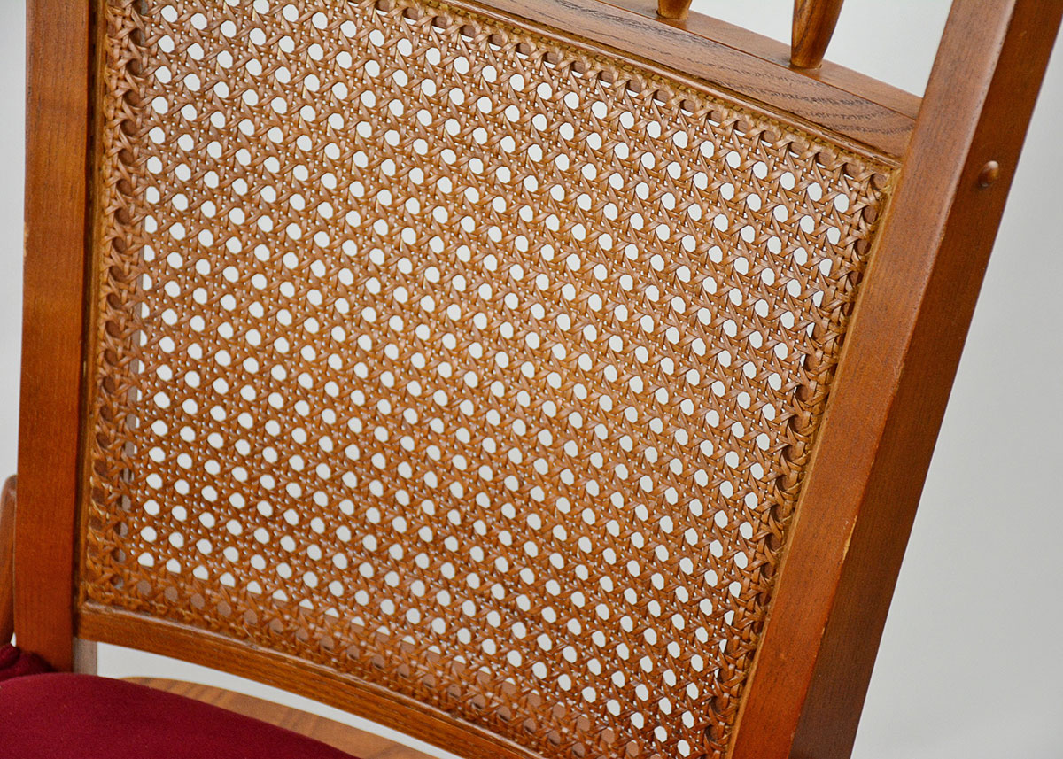 Vintage Oak Cane Back Office Chair