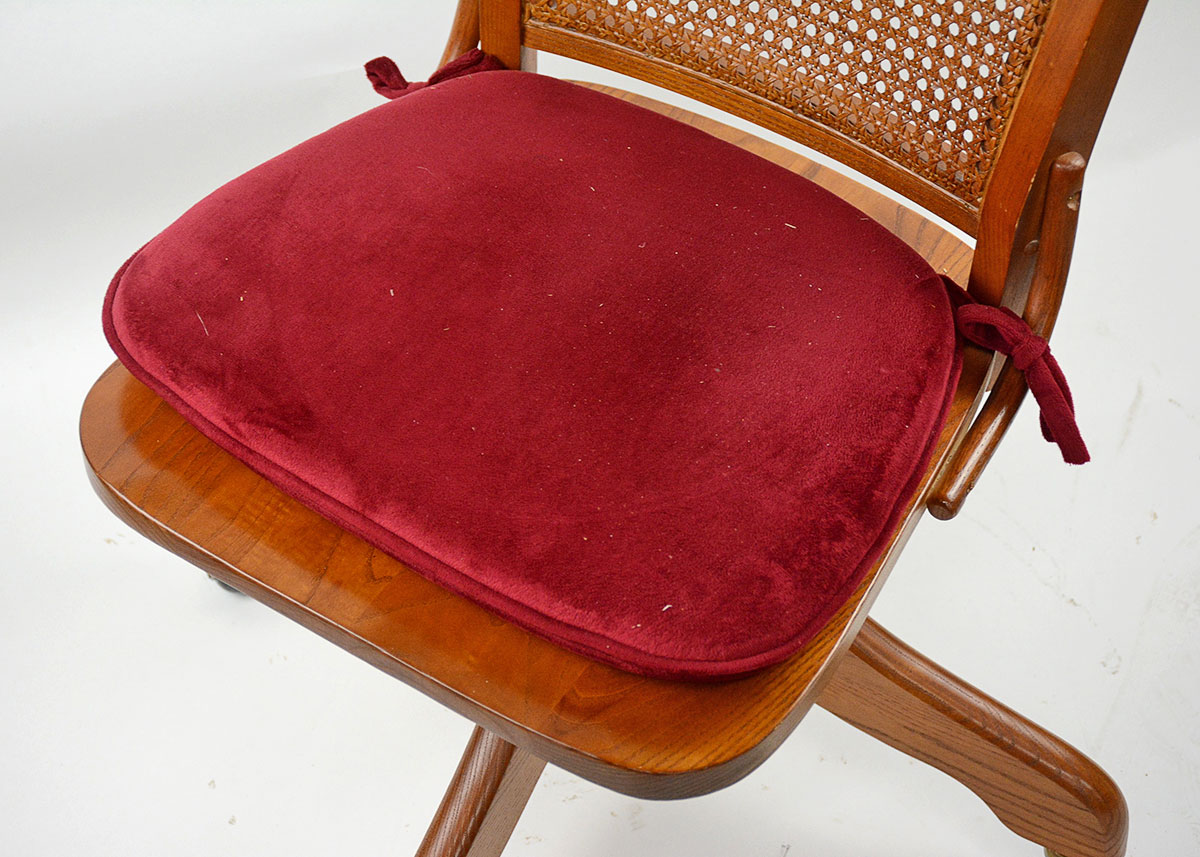 Vintage Oak Cane Back Office Chair